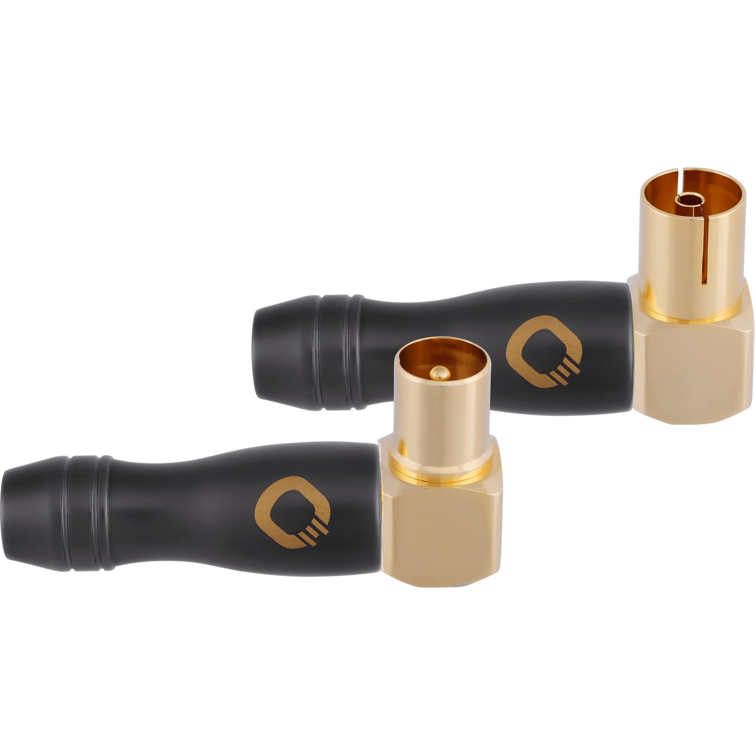 OEHLBACH Transmission Shift Hochwertige Antennenstecker Audio- & Video-Adapter Antenne weiblich 90°, Antenne männlich 90°, Perfekte Kontaktsicherheit, Vollmetall