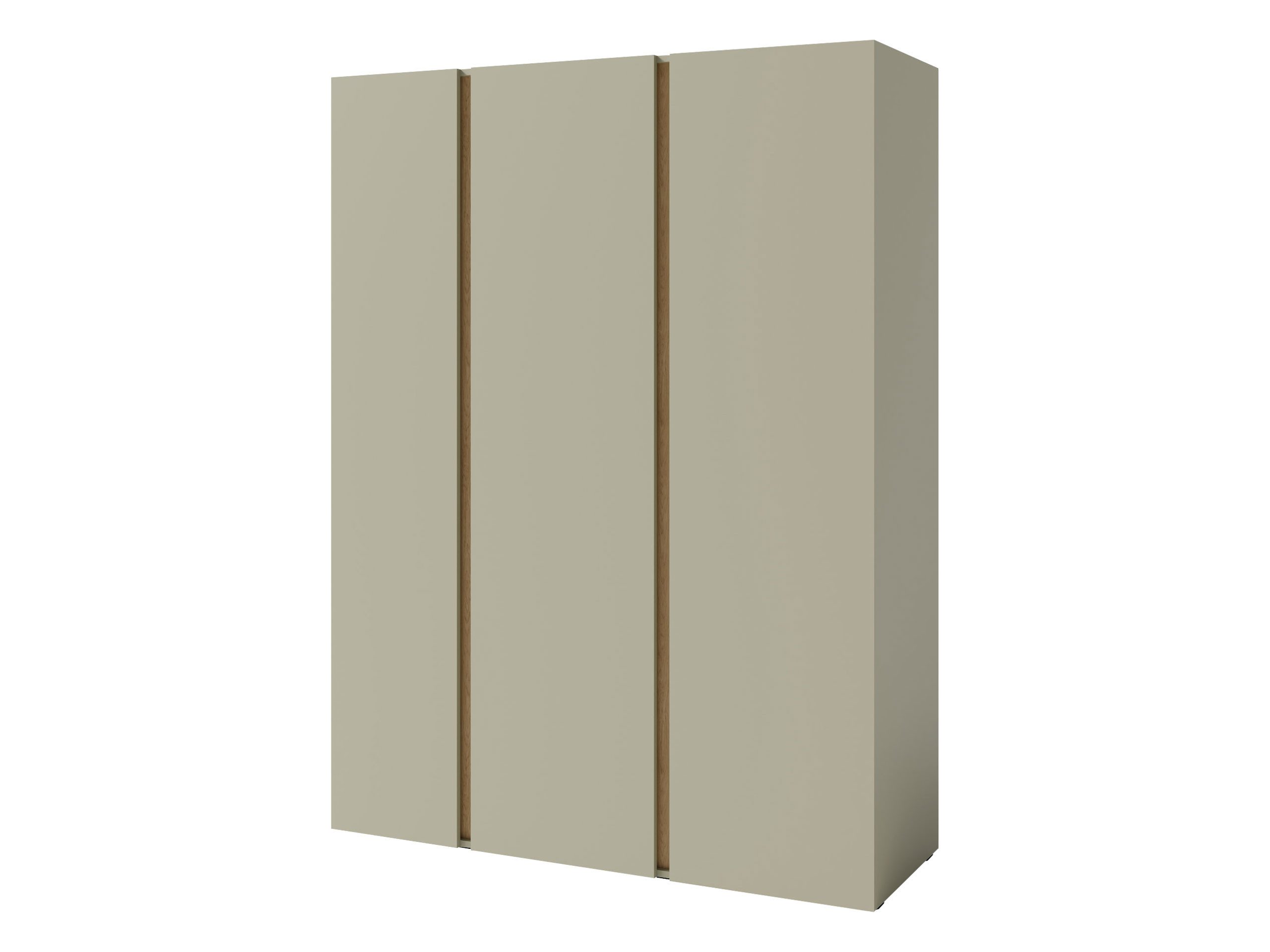 MIRJAN24 Kleiderschrank Luca LC01 (mit drei Drehtüren) zwei Kleiderstangen, 145x50x195 cm