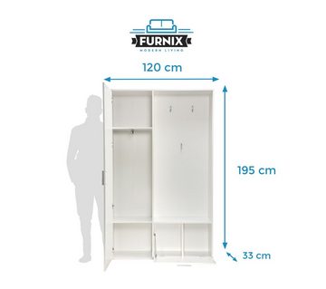 Furnix Kompaktgarderobe BISSY zeitlos und praktisch mit Garderobenschrank, Schuhschrank, Spiegel, Garderobenhaken