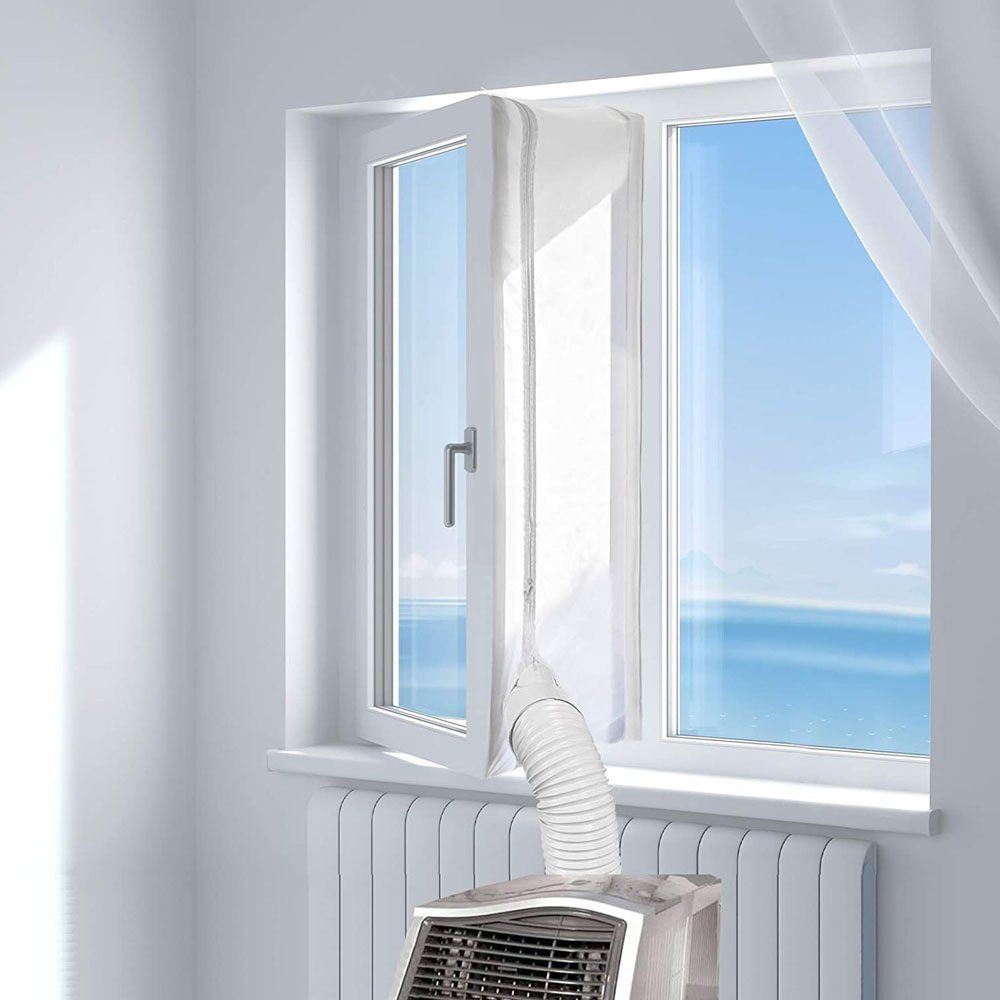 Fensterstopper Fensterabdichtung für mobile Klimageräte, Jormftte, (Verpackung, 1*Fensterabdichtungspaneel für Klimaanlagengewebe), Kein Bohren erforderlich
