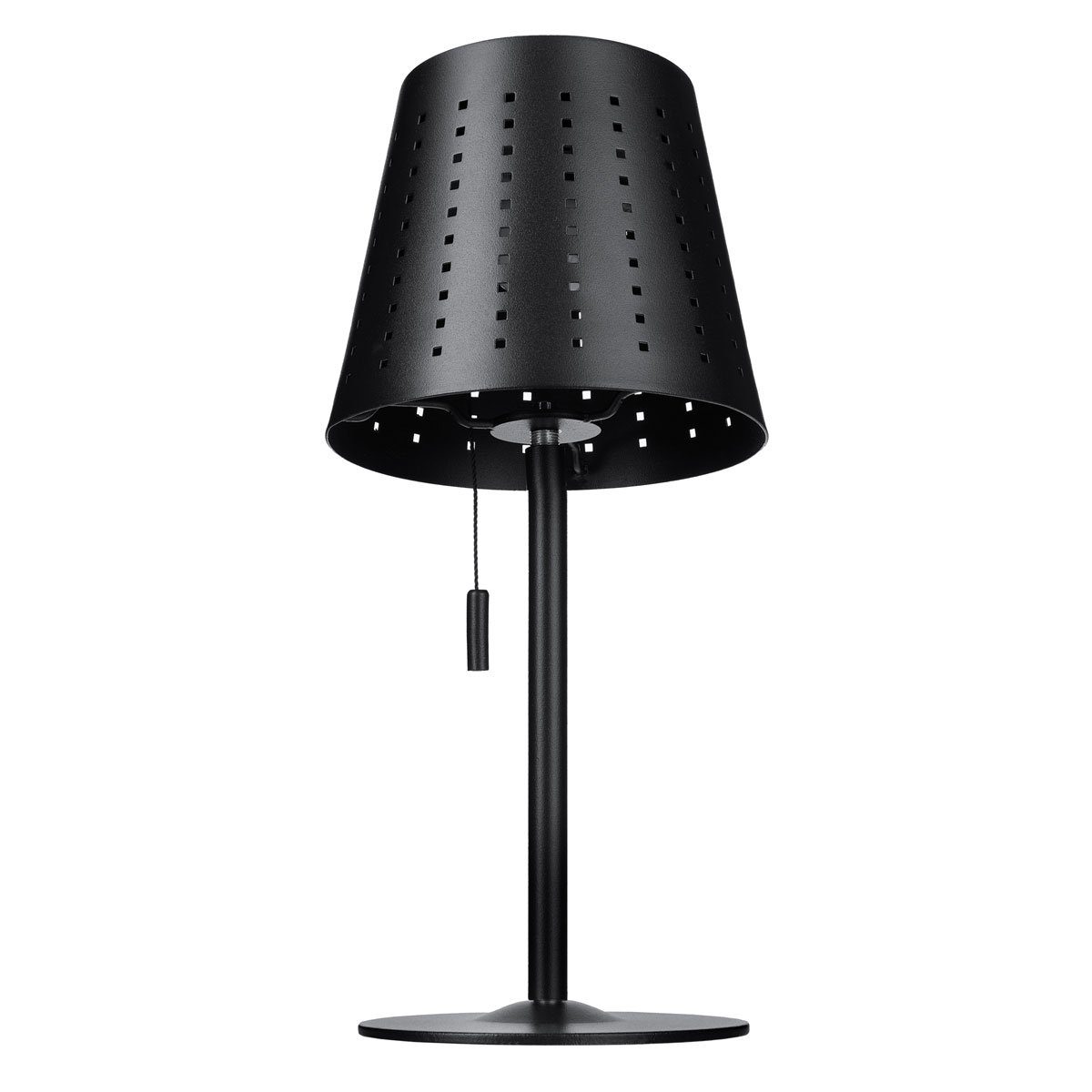 Kiom Tischleuchte Solar Tischleuchte fest Schnurschalter, cm LED-Leuchtmittel S Vinces 29,5 3fach verbaut, über schwarz Metall, LED, dimmbar warmweiß