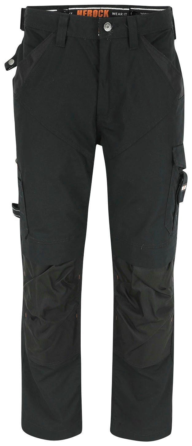 Herock Arbeitshose APOLLO HOSE SHORTLEG Wasserabweisend - bequem & leicht - 8 Taschen - Regelbarer Bund schwarz