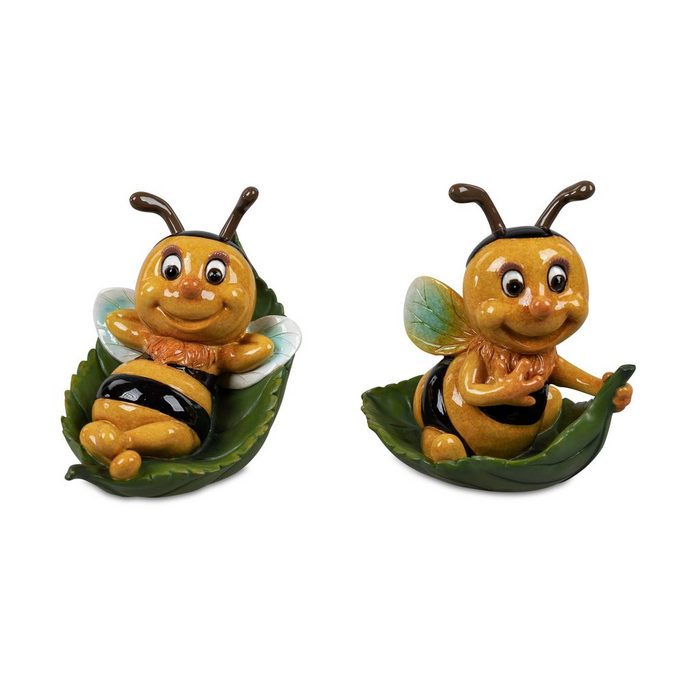 Small-Preis Dekofigur Biene liegend oder sitzend im Blatt in verschiedenen Ausführungen