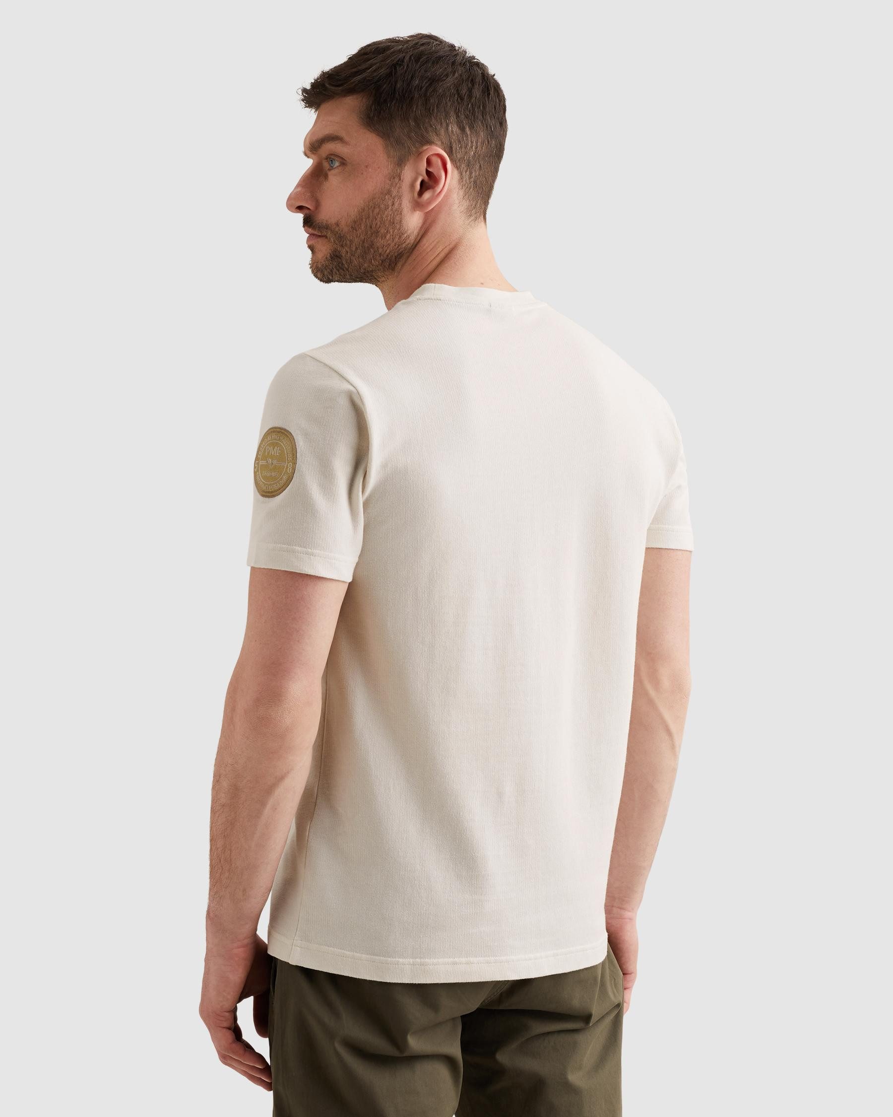PME LEGEND T-Shirt Short sleeve r-neck flat waffle jersey mit Logo Prints