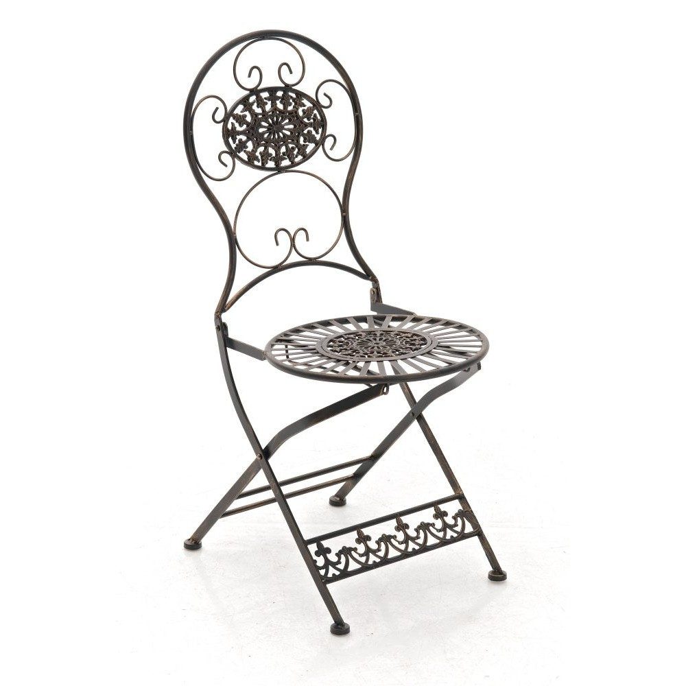 CLP Stuhl Klappstuhl Gartenstuhl Bistrostuhl (Spar-Set, 1 St), klappbar, Eisen, Antik-Patina, Ornamente