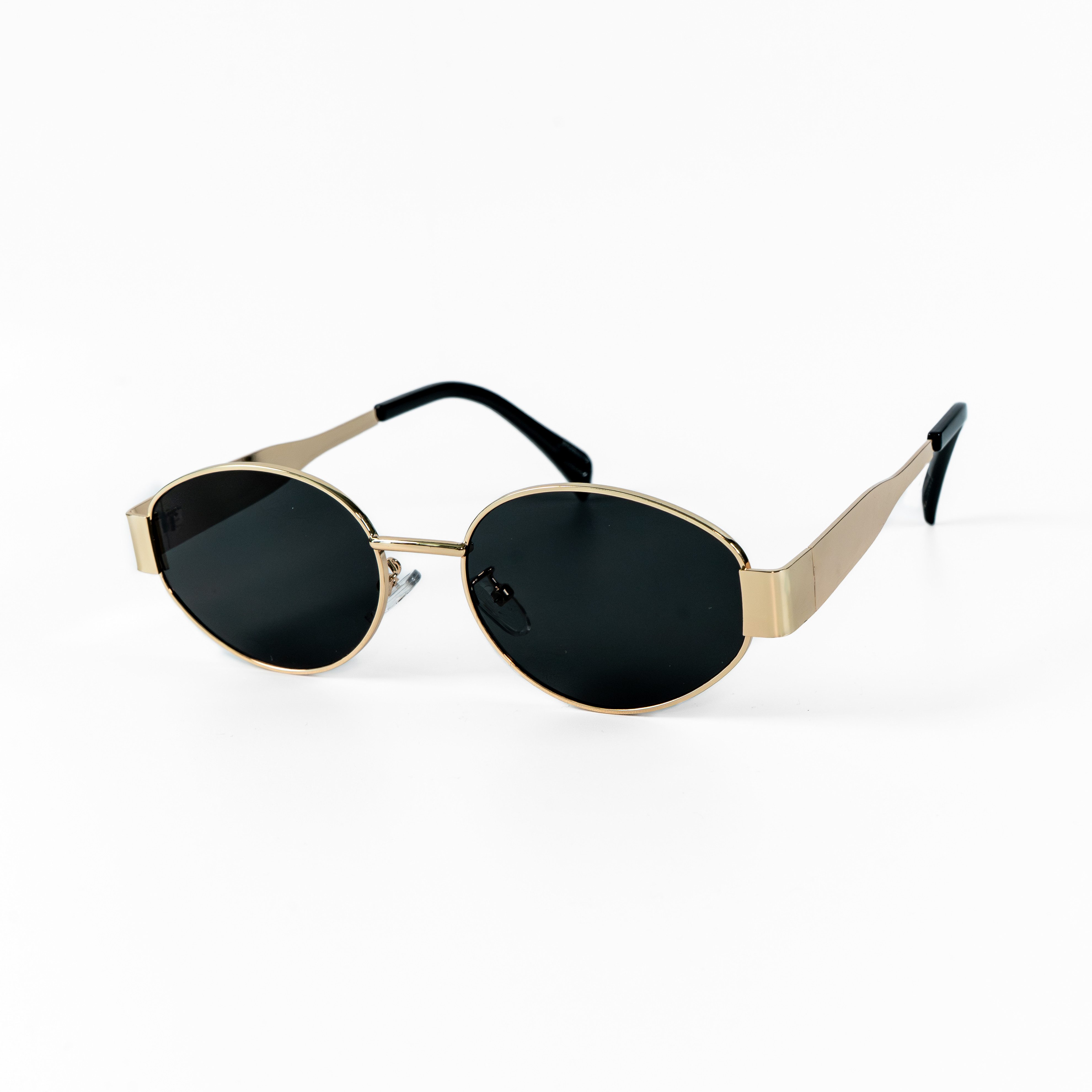 salazar.plus Sonnenbrille Unisex 2 Farben Oval Metall Damen Herren Brille Gold Silber