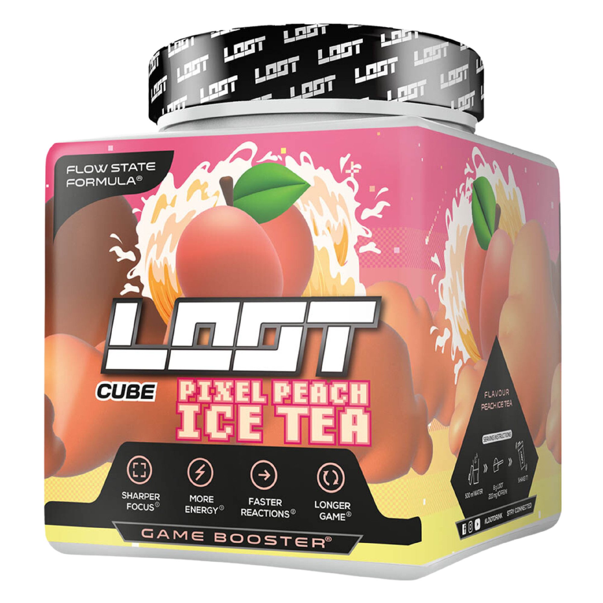 LOOT LOOT® Game Booster mit Koffein Energy für Gaming & Konzentration Pulver, Enthält Koffein (200 mg pro Portion)