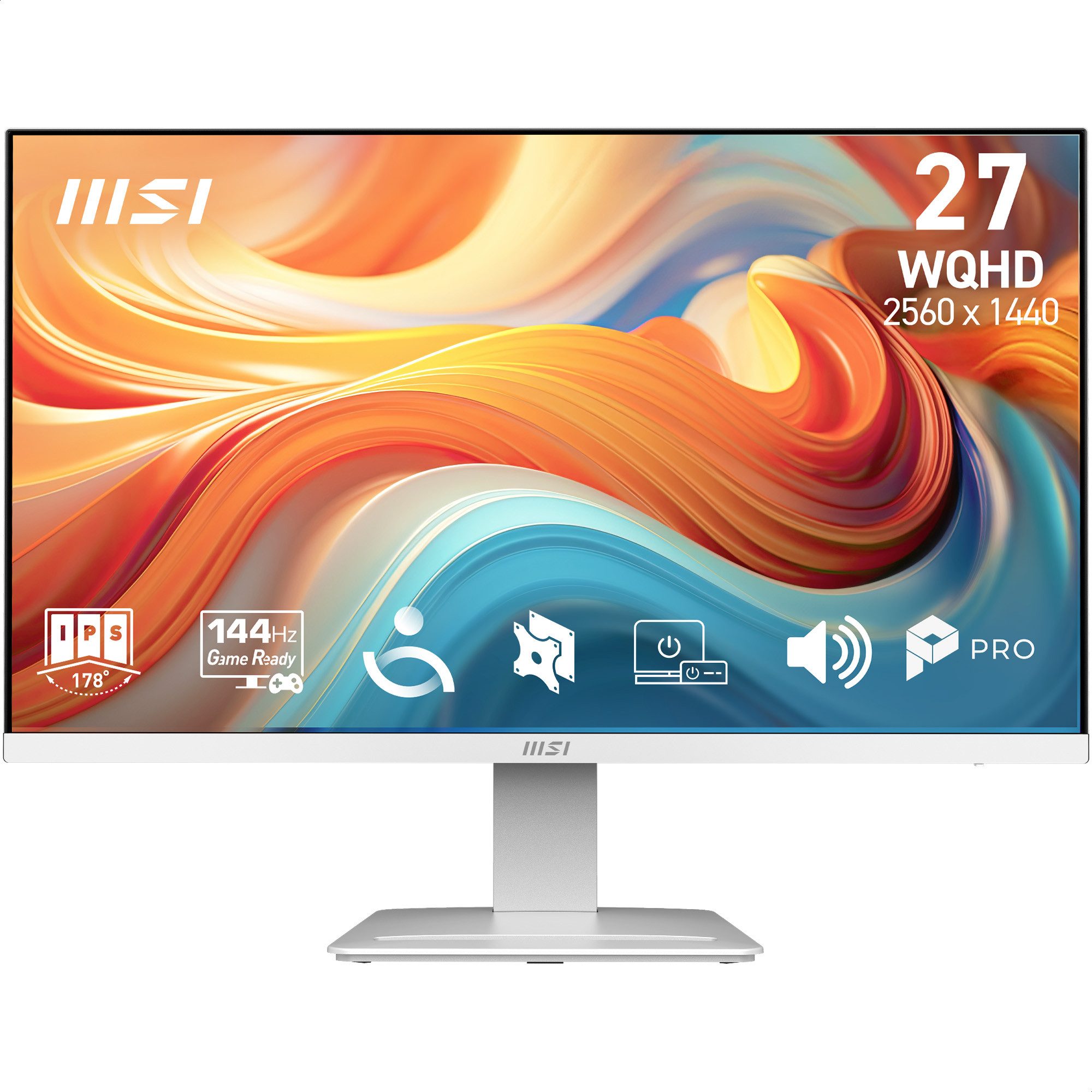MSI PRO MP273QW E14 LED-Monitor (68,6 cm/27 ", 2560 x 1440 px, WQHD, 1 ms Reaktionszeit, 144 Hz, IPS, neigbar, Lautsprecher)
