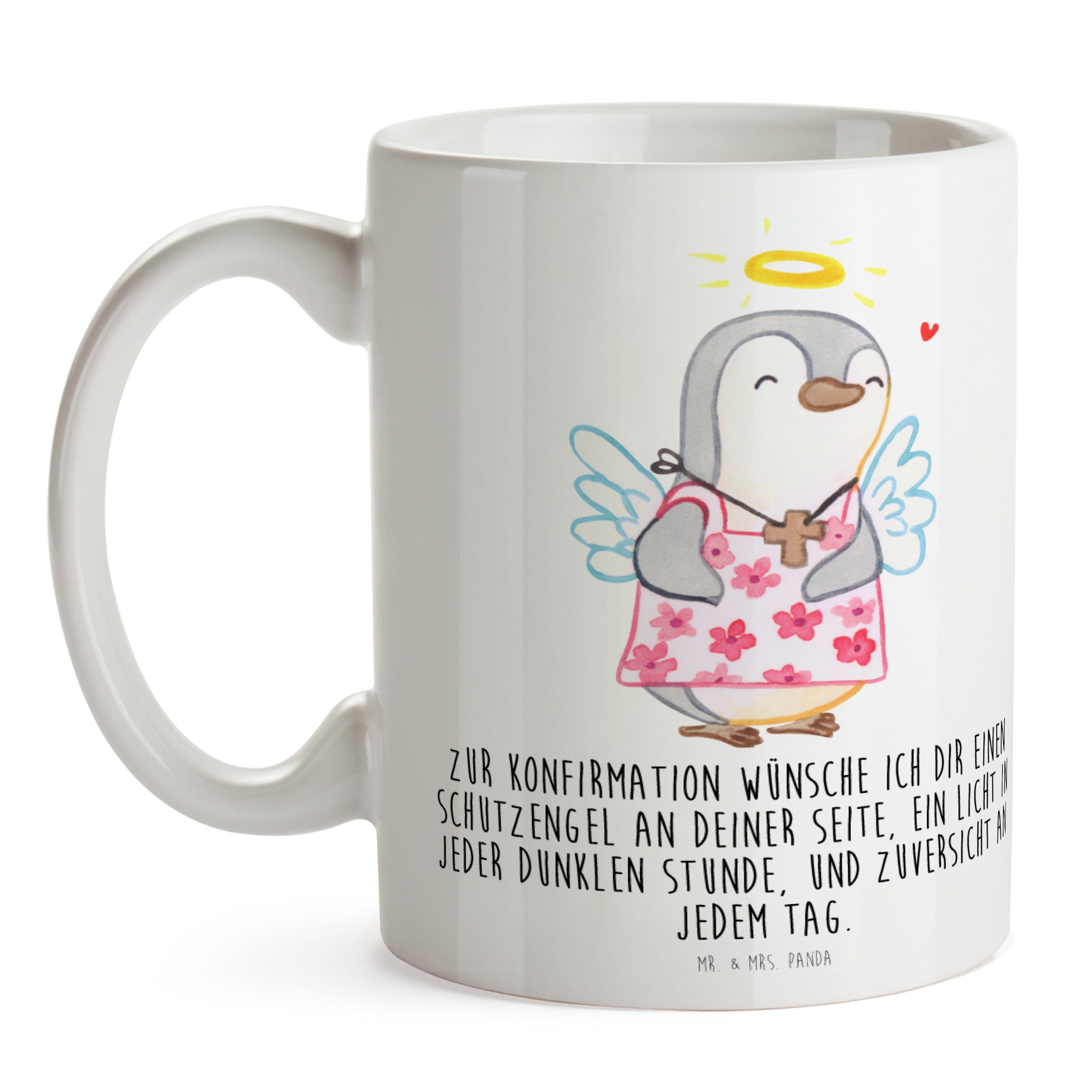 Mrs. & Mr. Kaffe, - Tasse Jugendweihe, Kommunion, Weiß Konfirmation Geschenk, Keramik - Pinguin Panda