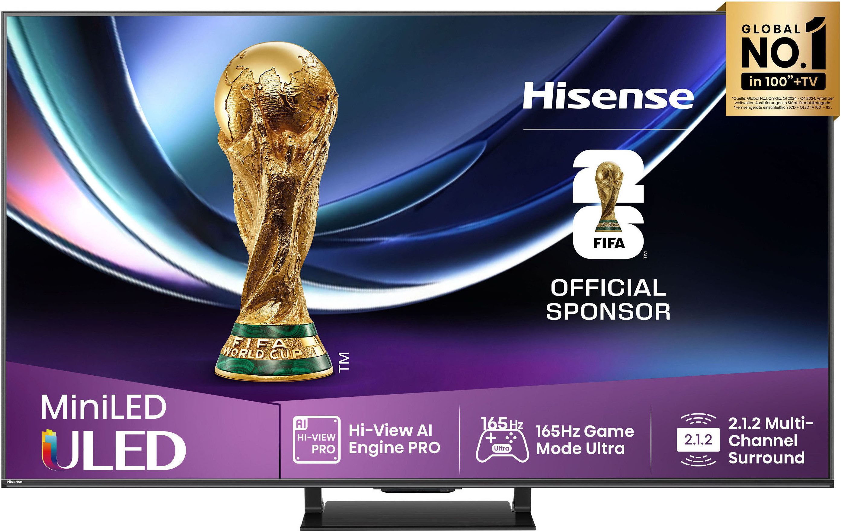 Hisense 75U7Q PRO QLED Mini LED-Fernseher (189 cm/75 Zoll, 4K Ultra HD, Smart-TV, 4K UHD MiniLED Smart TV)
