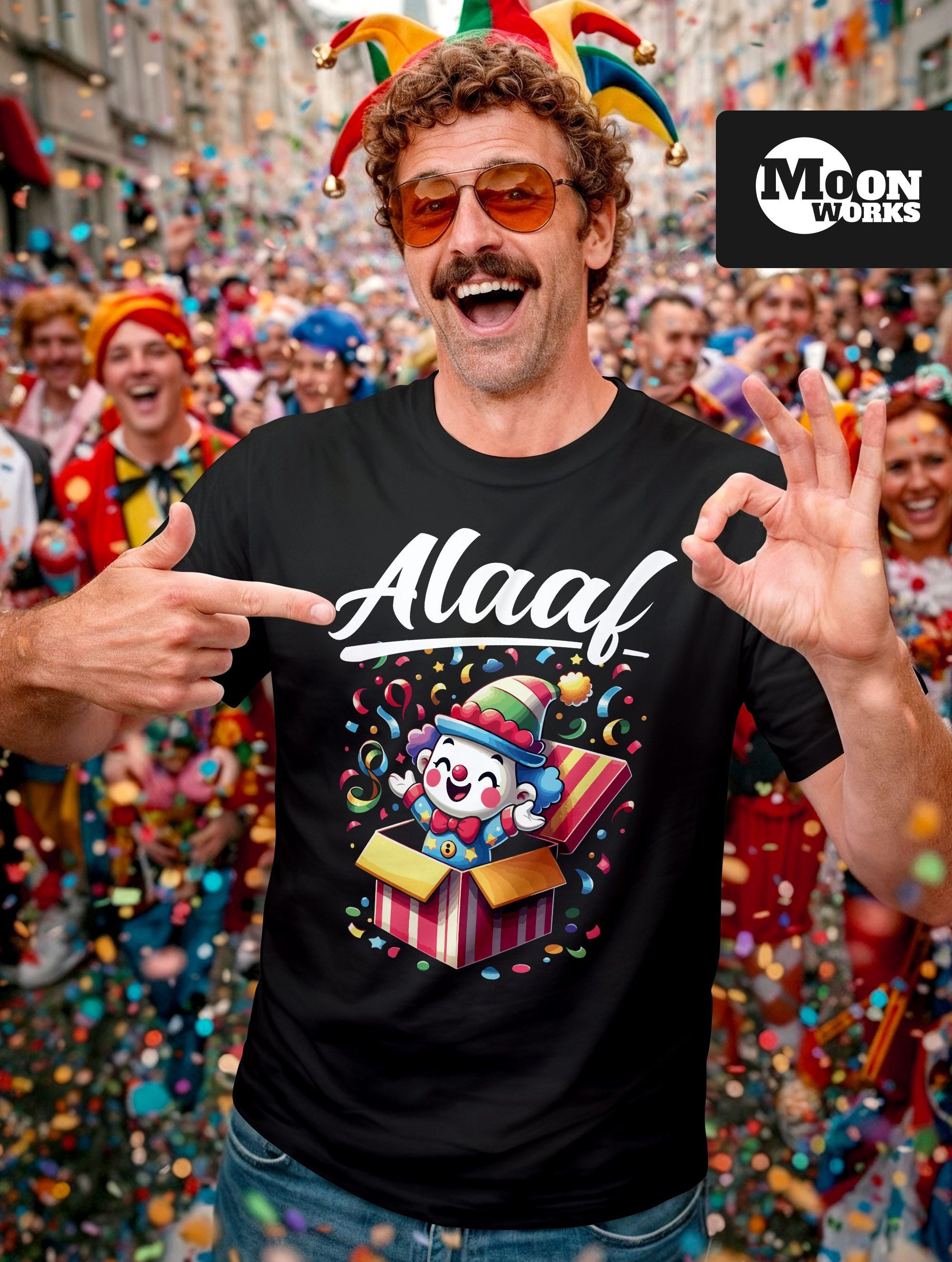 MoonWorks Print-Shirt Herren T-Shirt Fasching Karneval Kostüm-Ersatz Clown günstig online kaufen