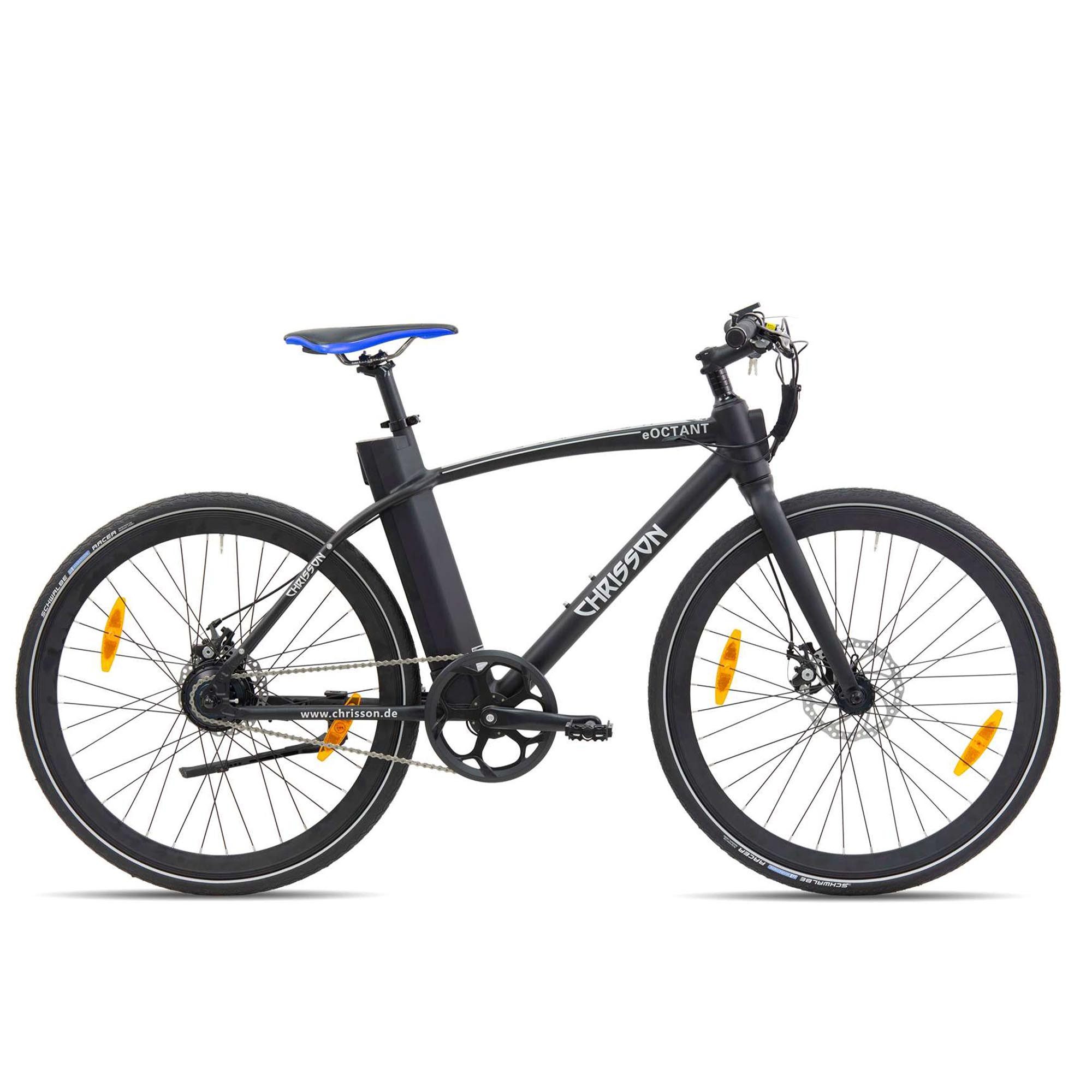 Chrisson E-Bike Trekkingrad E-Octant, Heckmotor, 370 Wh, E Bike Trekkingrad 28 Zoll Pedelec Damen Herren Trekking Fahrrad 367Wh
