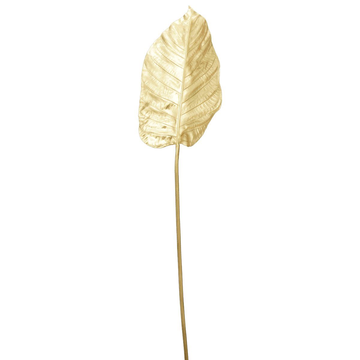 Kunstblume Schönes Deko Blatt am Stab in gold Weihnachtsdeko 100 cm Blatt, matches21 HOME & HOBBY, Höhe 100 cm