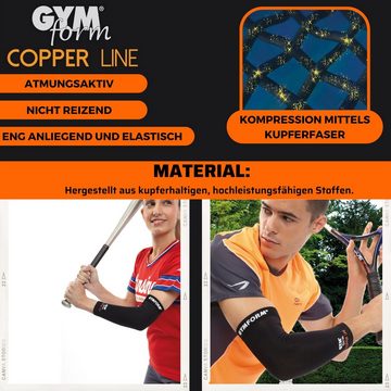 Gymform® Ellenbogenbandage Copper Line - Elbow Sleeve (1-tlg., in 4 Größen - S, M, L, XL), Ellenbogenstütze - Kompressions Bandage aus Kupferfasern, atmungsaktiv