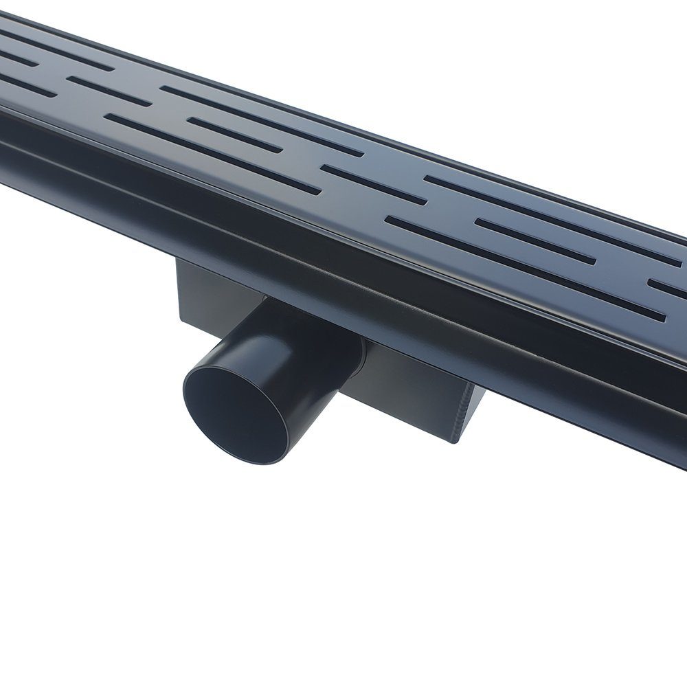 Aloni Duschrinne B090CM, einzel, 1-St., Aloni Duschrinne Ablaufblende Standard Schwarz matt 90 cm