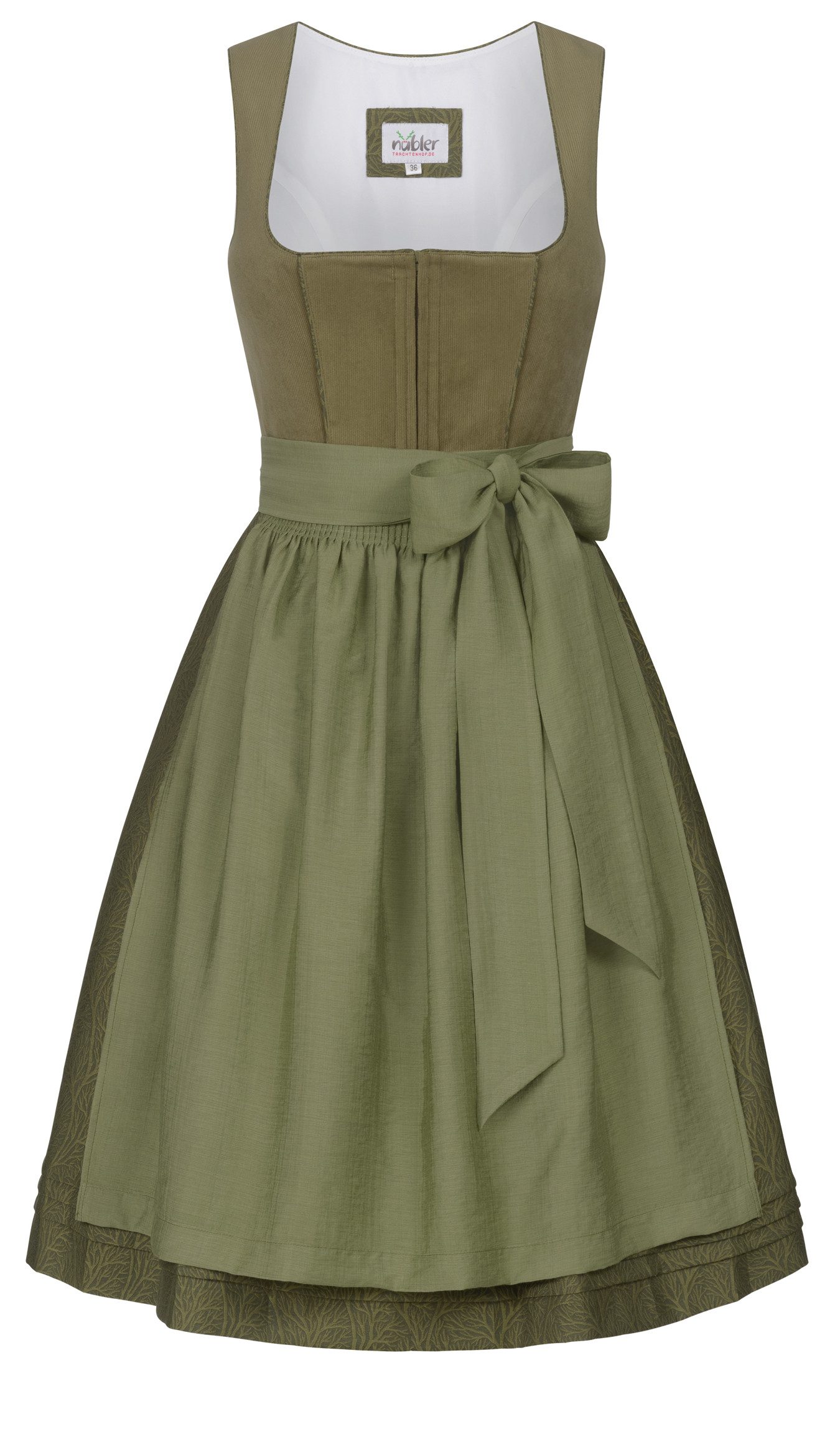 Nübler Trachtenkleid Midi Dirndl Luise in Grün von Nübler günstig online kaufen