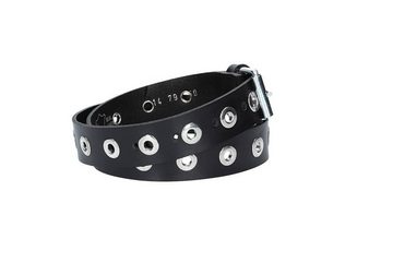 kiddybelts Ledergürtel Ledergürtel Kids 25mm in Schwarz mit Ösen und Schließe in Silber (KB14-790) sehr weiches Vollrindleder