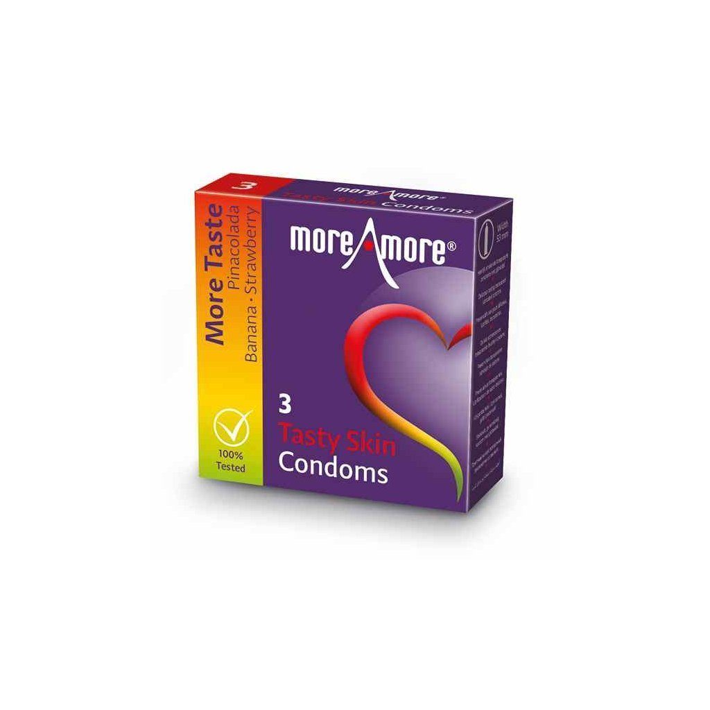 More Amore Moreamore Kondome Tasty 3 MoreAmore Geschmack mit Skin pcs, Condom