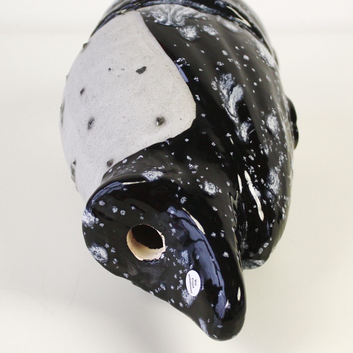 Tangoo Gartenfigur Tangoo Keramik-Vogel Eule weißen mit Akzenten, schwarz (Stück)