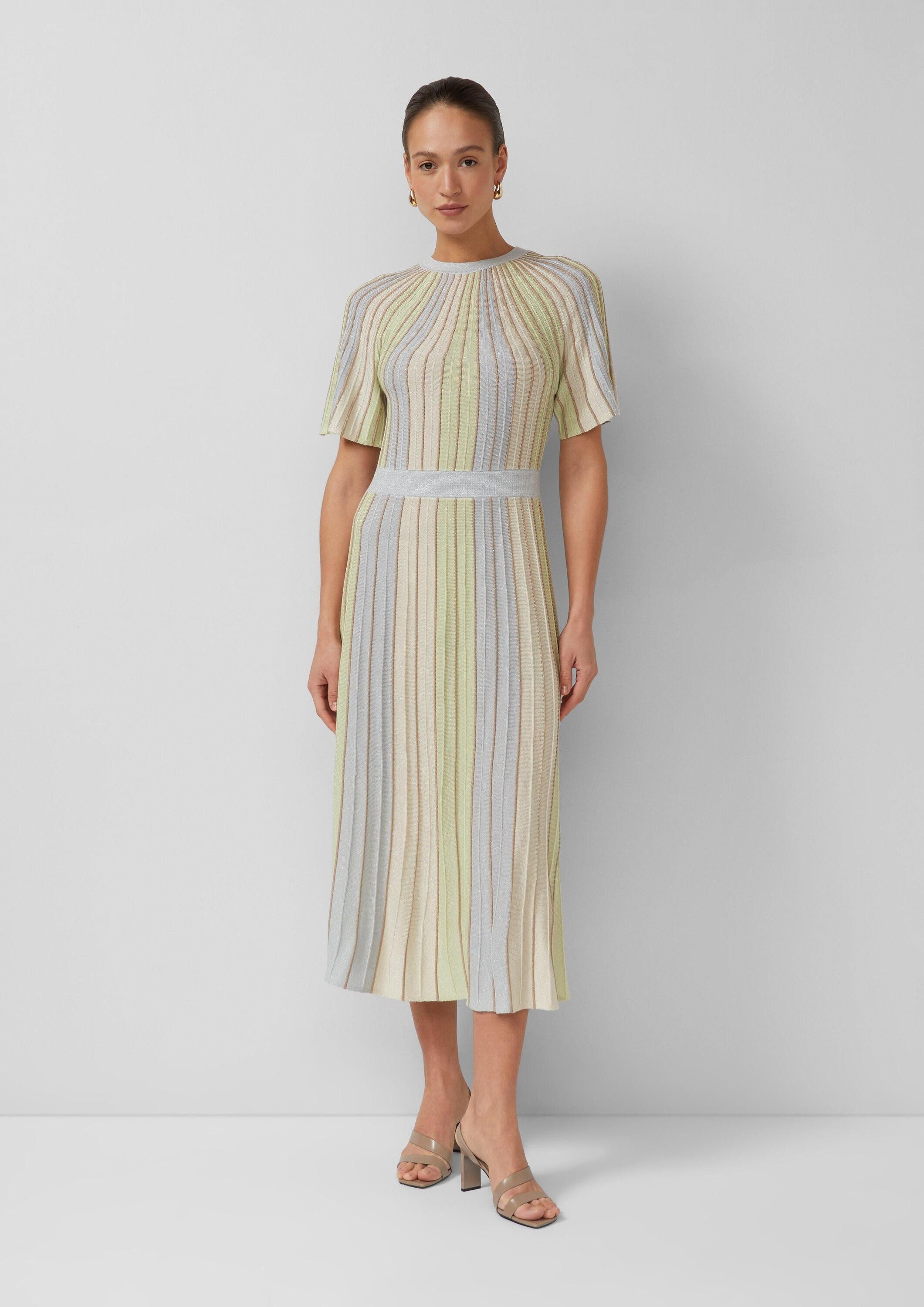 s.Oliver Midikleid Kleid Multicolor-Strickkleid mit Metallic-Garn und Flügelärmeln