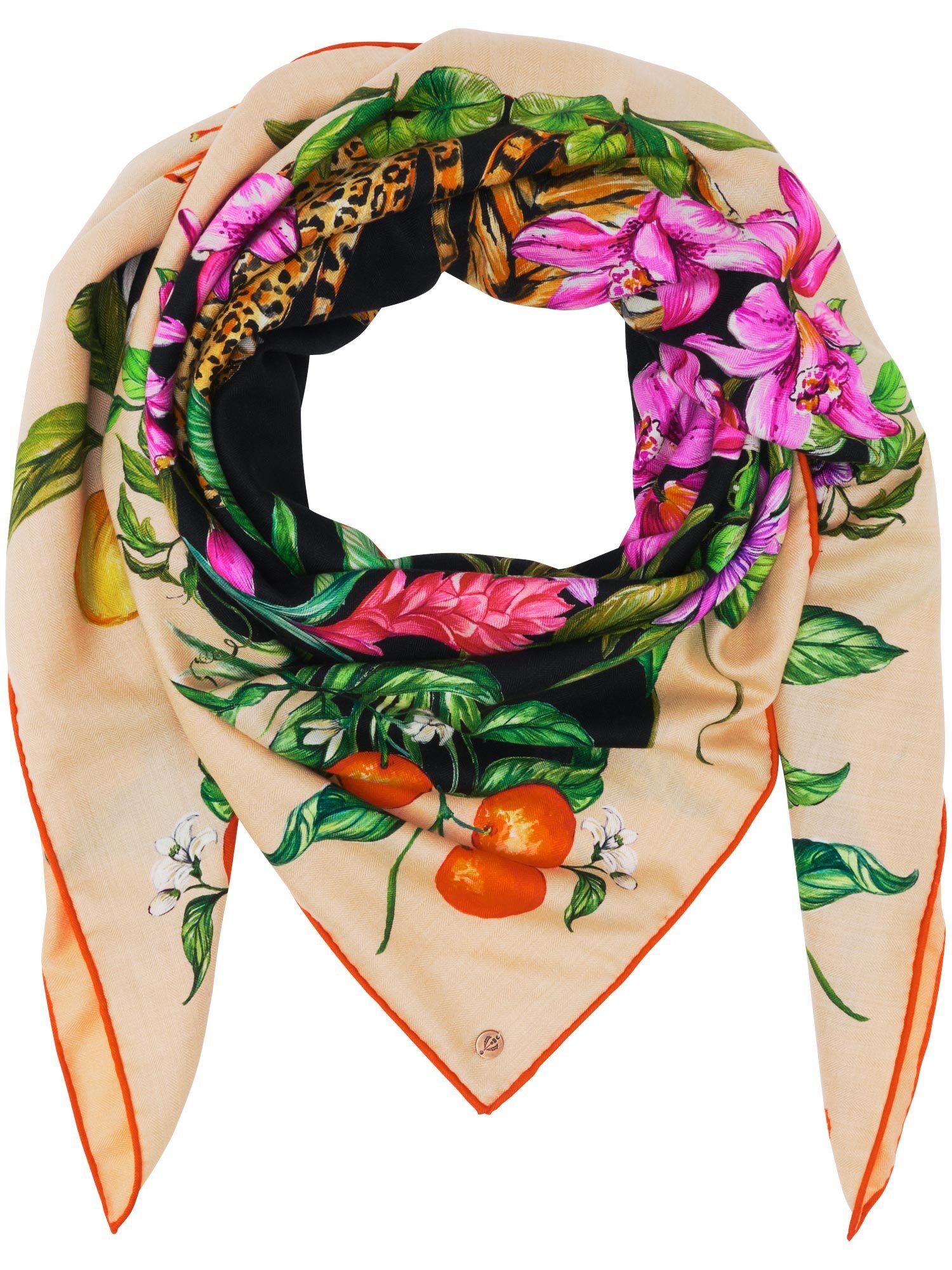 Fraas Modetuch XL-Tuch aus Wolle und Seide mit Dschungel-Design