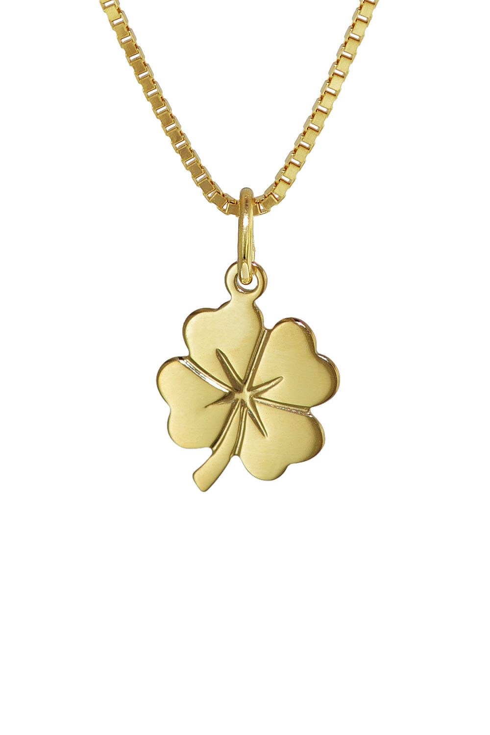 trendor Kette mit Anhänger Kleeblatt Anhänger Gold 333 (8 Karat) + goldplattierte