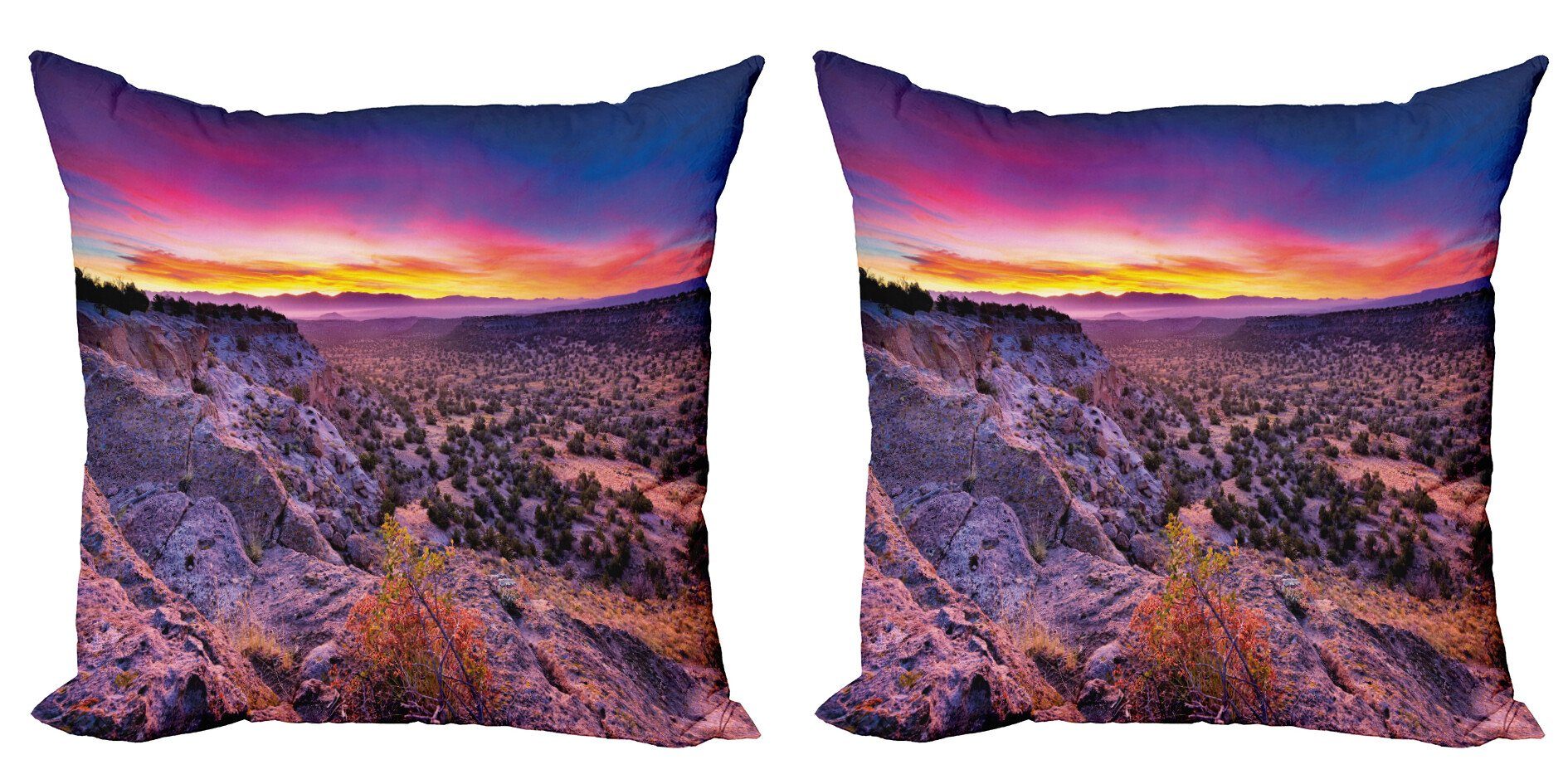 Kissenbezüge Modern Accent Doppelseitiger Digitaldruck, Abakuhaus (2 Stück), Natur Sonnenaufgang Himmel Horizont Abenddämmerung