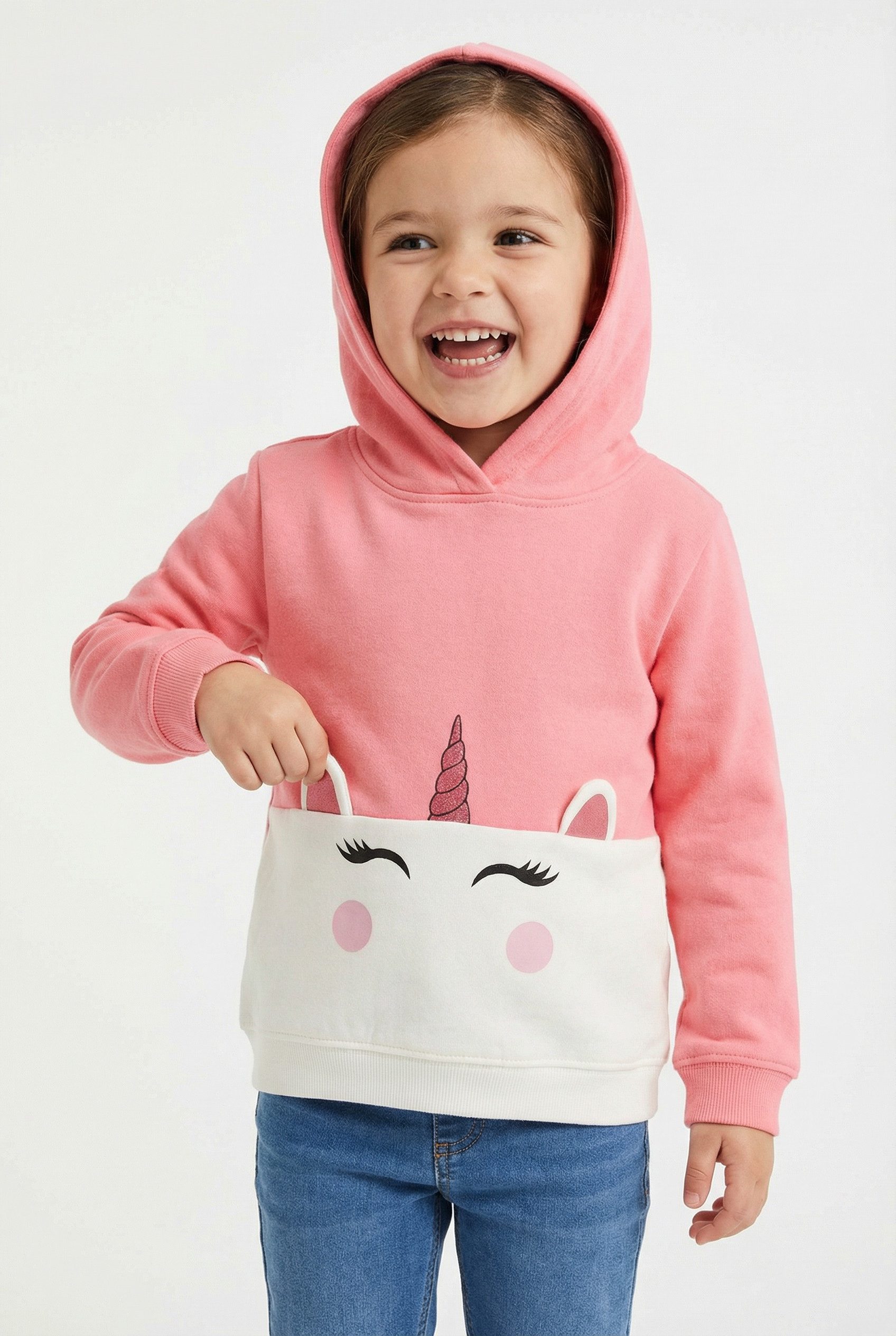 Blue Seven Kapuzensweatshirt mit süßem Einhorn-Motiv mit bewegter Applikation