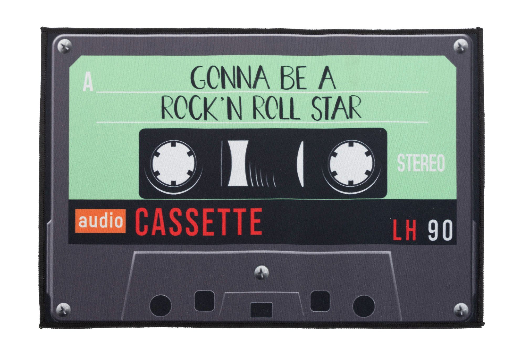 Fußmatte DMC-4060 Music-Cassette - Cooler Retro Schuhabtreter im Tape-Design, joycraft, rechteckig, Rutschfeste Vintage Tonbandkasetten Fussmatte