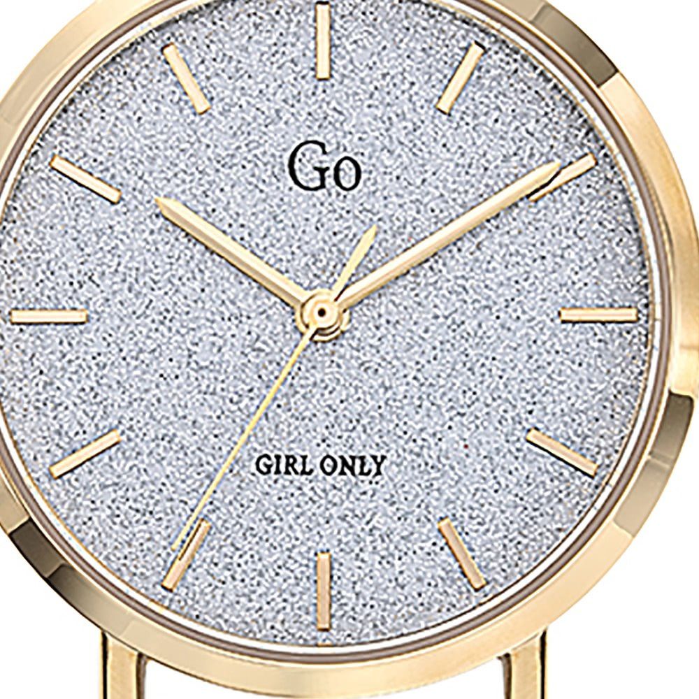 Damenuhr Girl Girl Quarzuhr Only 30mm), klein Luxus-Style rund, Armbanduhr Damen (ca. Only Edelstahlarmband, goldfarben,