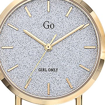 Girl Only Quarzuhr Girl Only Damen Armbanduhr goldfarben, Damenuhr rund, klein (ca. 30mm), Edelstahlarmband, Luxus-Style