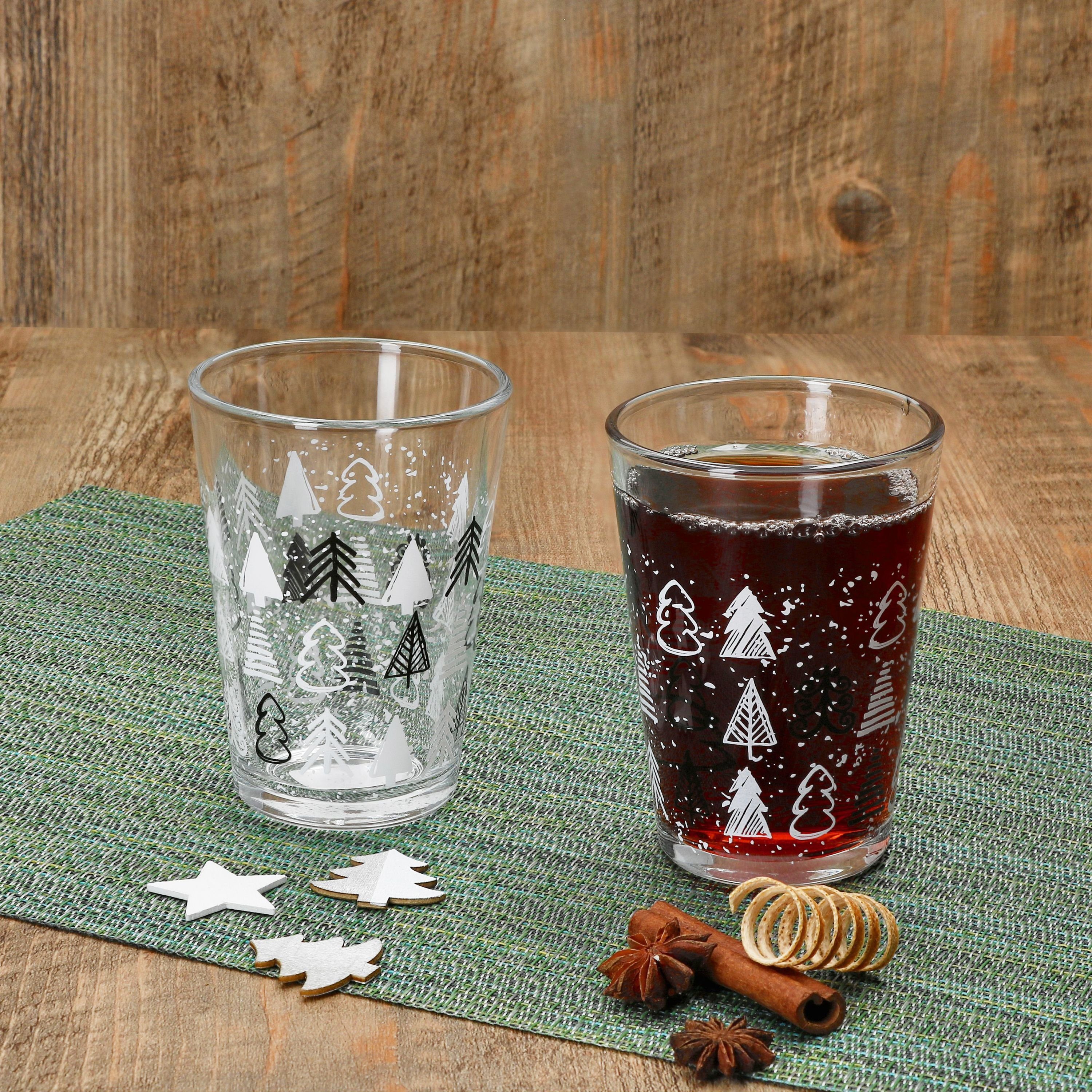 Ritzenhoff & Breker Glas Ritzenhoff Weihnachtsbaum 6x Glühwein-Gläser 240ml H11cm, Glas, Weihnachtsgeschirr, Weihnachten, Weihnachtsset, Geschirr