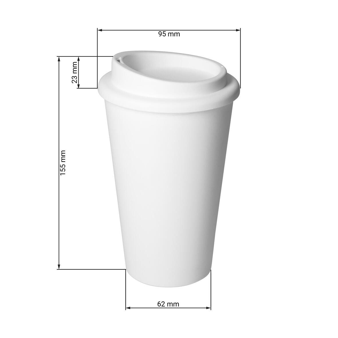 elasto Coffee-to-go-Becher doppelwandiger Kaffeebecher mit Deckel 350 ml für unterwegs, Made in Germany, BPA-frei, 100% recyclebar, Heißgetränke, Teebecher