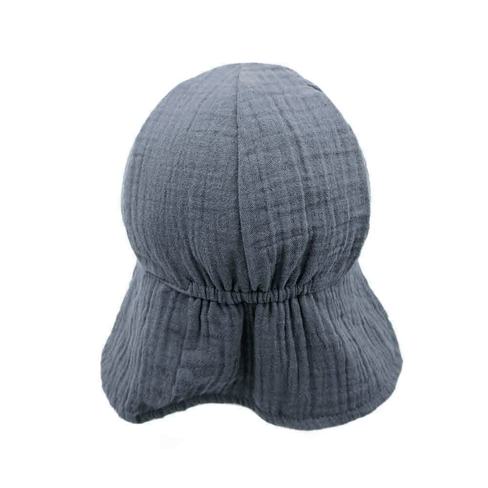 MAXIMO Schirmmütze GOTS MINI-Schildmütze,Musselin Nackenschutz, Bindeband, Futter, UV (1-St) Musselin
