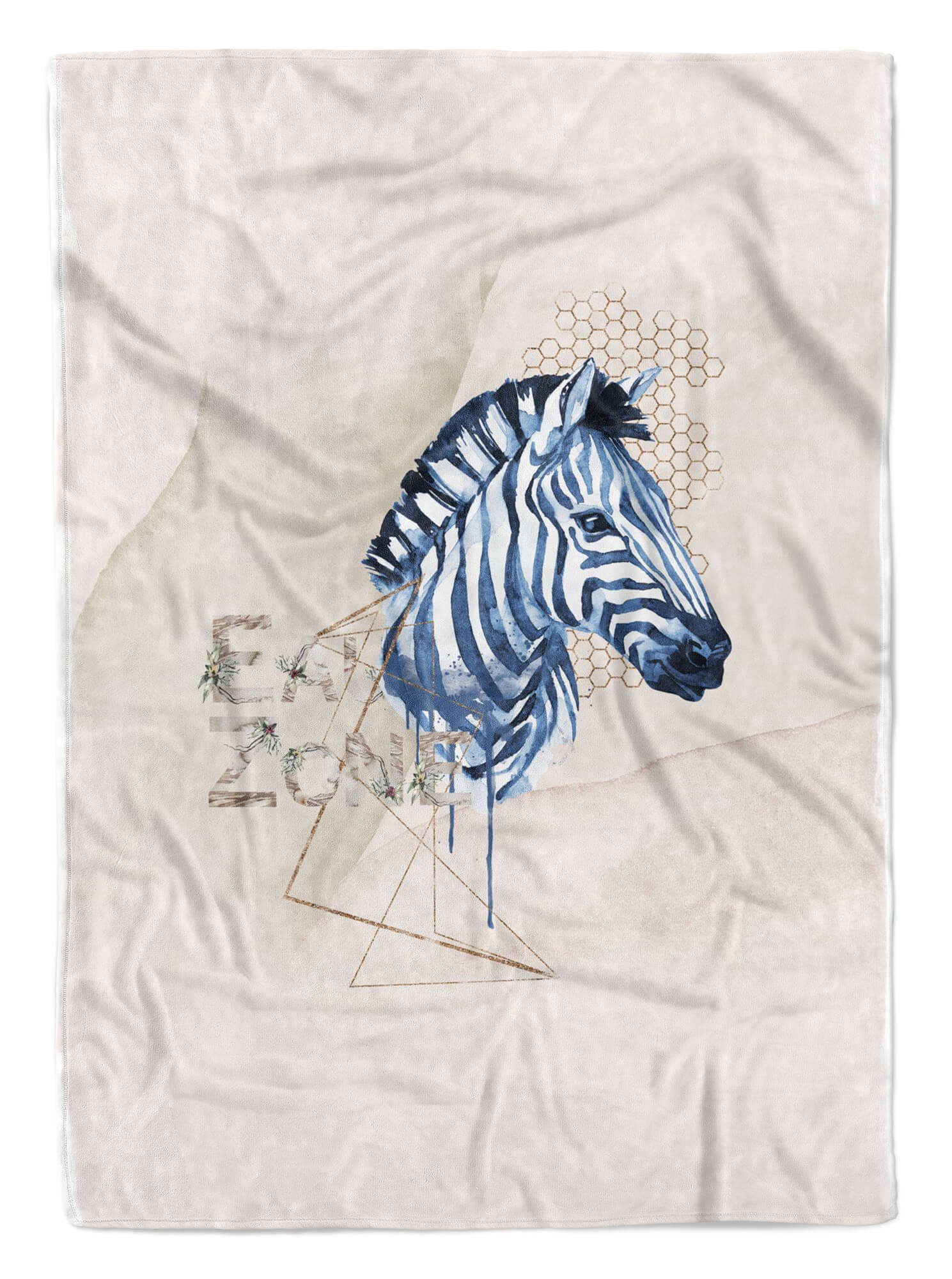 Sinus Art Handtücher Handtuch Strandhandtuch Saunatuch Kuscheldecke Zebra Wasserfarben, Baumwolle-Polyester-Mix (1-St), Handtuch