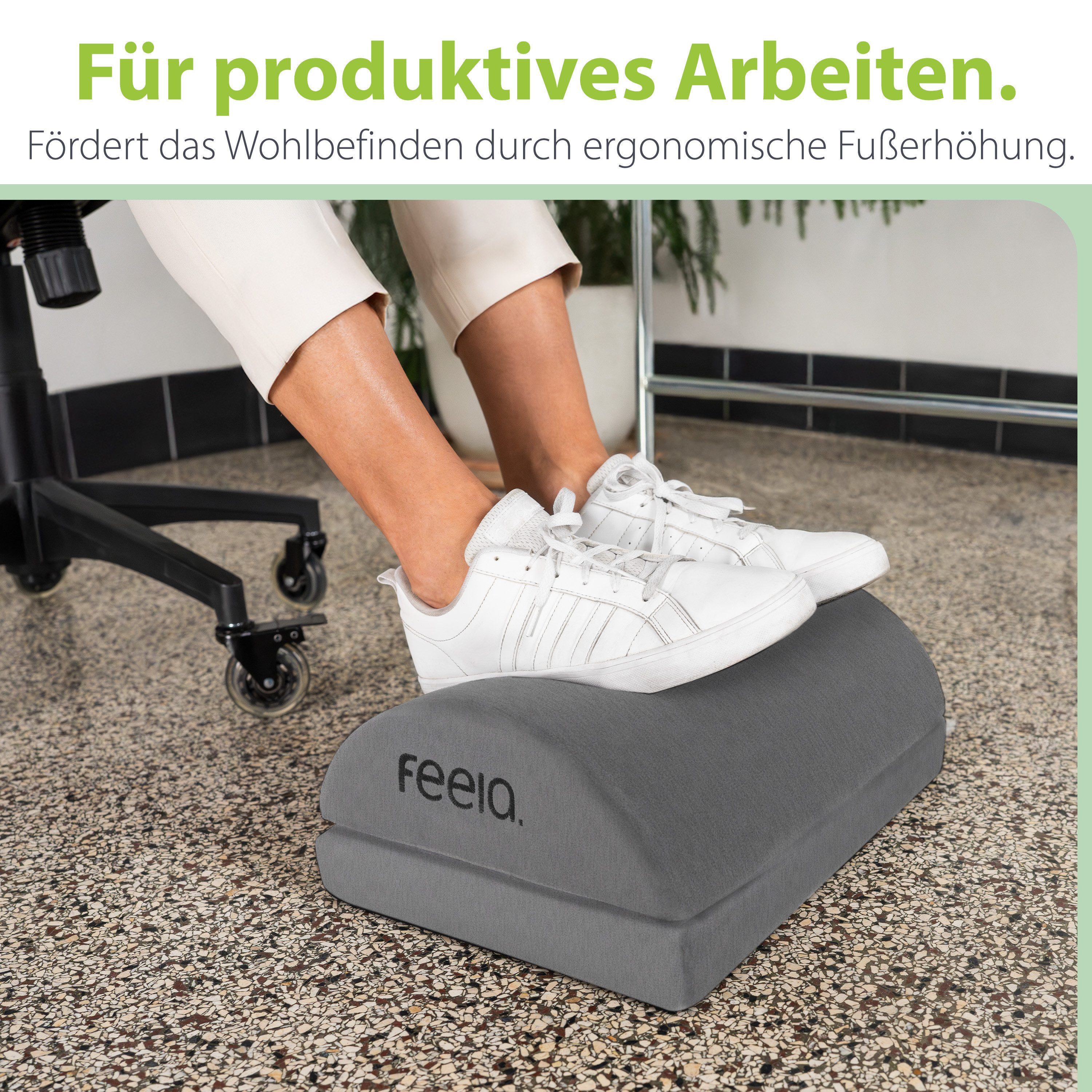 feela Fußstütze Ergonomische Fußstütze – entlastet Beine & Rücken, ideal fürs Büro, Entlastet Rücken & Beine – ideal fürs Büro & Homeoffice