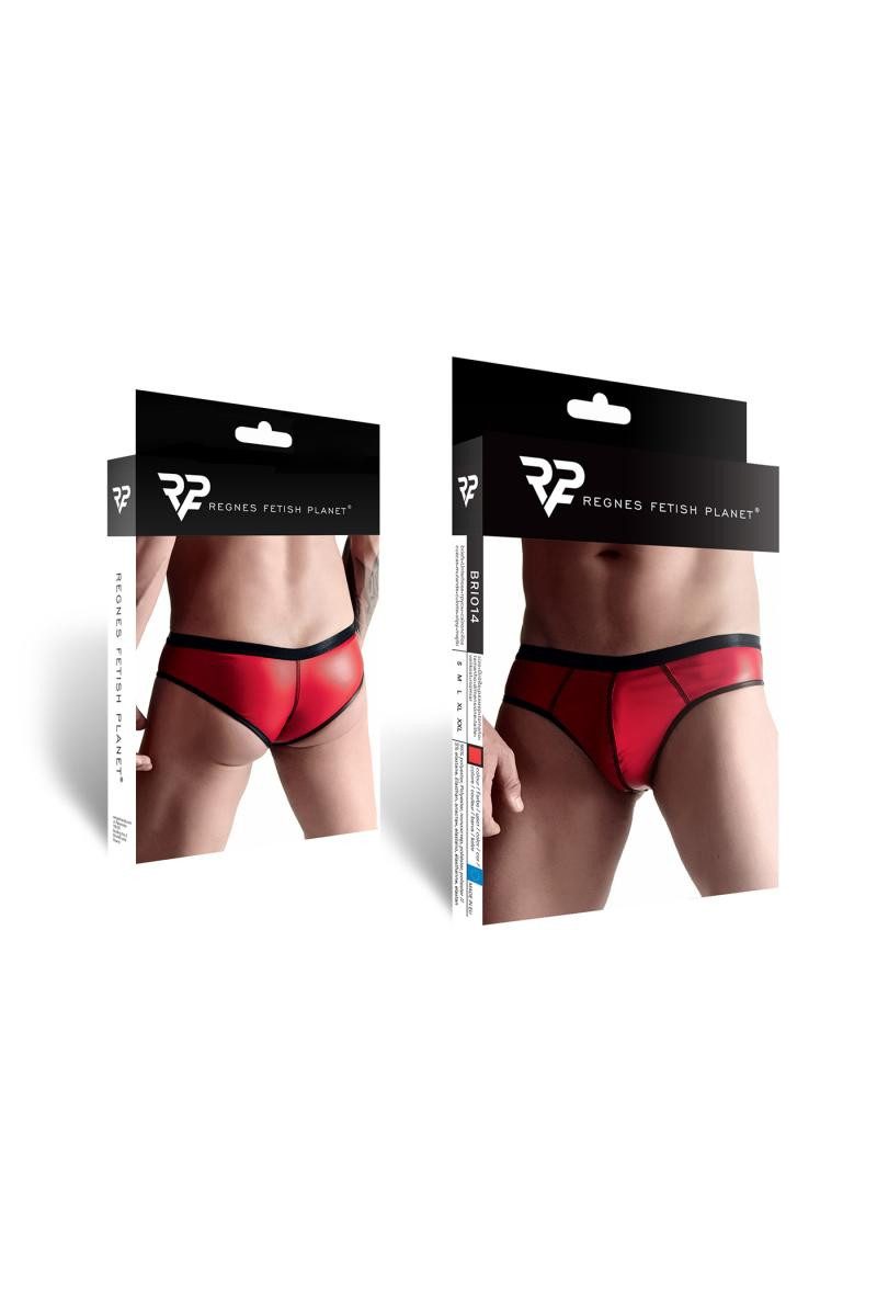 Regnes Fetish Planet Slip Herren Slip in rot schwarz aus mattem Wetlook-Material sexy Herren Sli