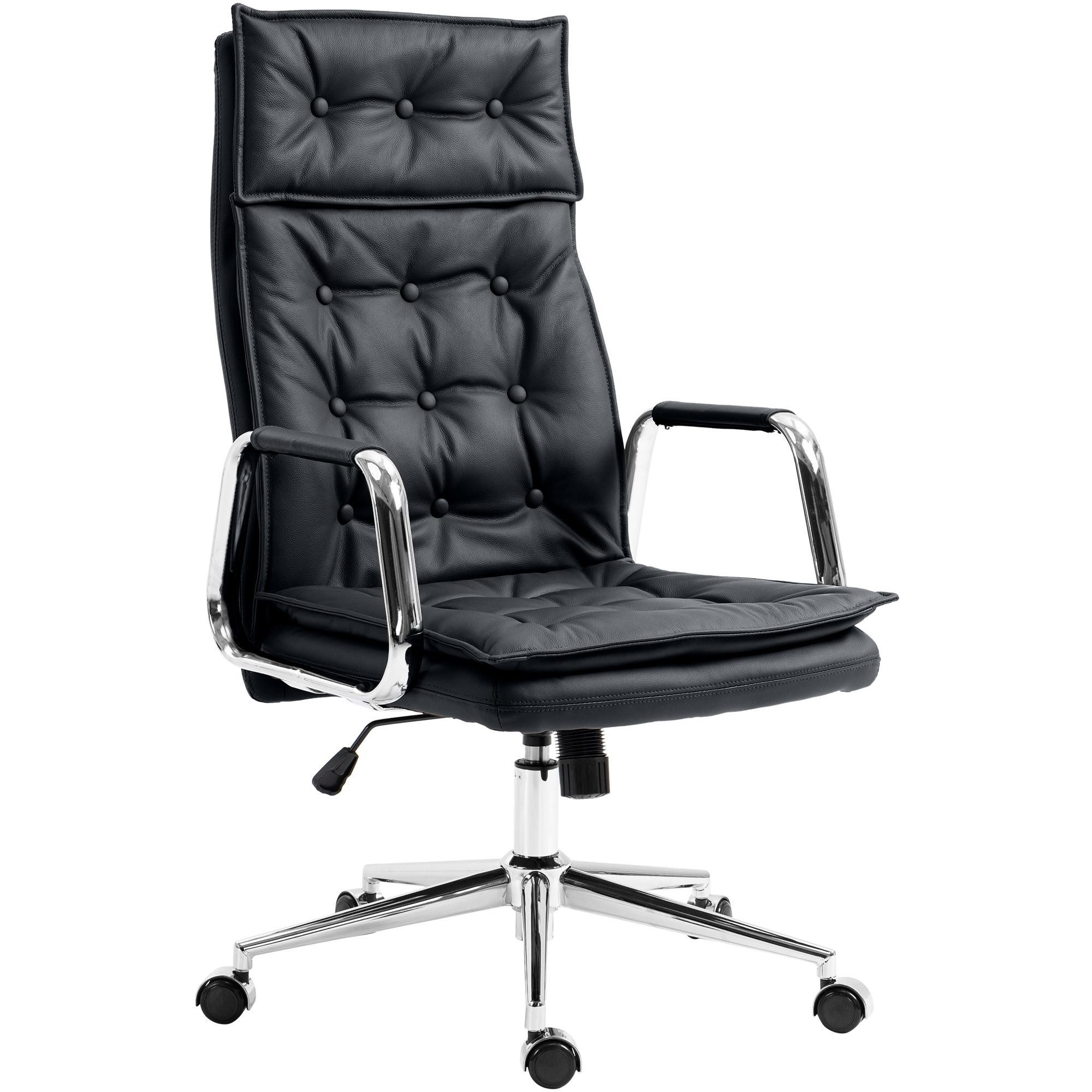 CLP Bürostuhl Chefsessel Schreibtischstuhl Drehstuhl (Spar-Set, 1 St), Echtleder, Wippmechanik, belastbar bis 120 kg