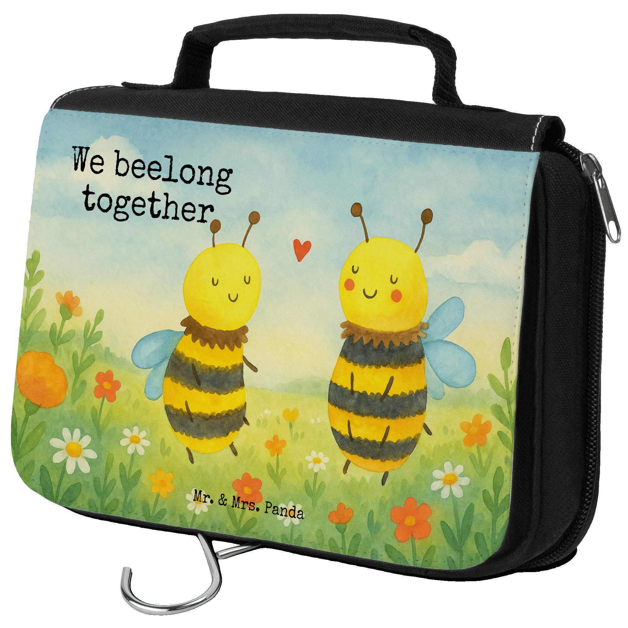 Mr. & Mrs. Panda Kulturbeutel Biene Verliebt Design, kosmetiktäschchen, Weiß, kosmetiktäschchen, be (Packung), beauty case Geschenk Kulturtasche