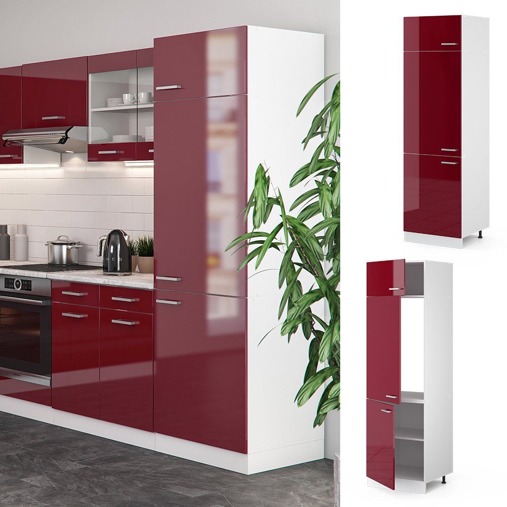 Vicco Kühlumbauschrank R-Line, Bordeaux Hochglanz/Weiß, 60 günstig online kaufen