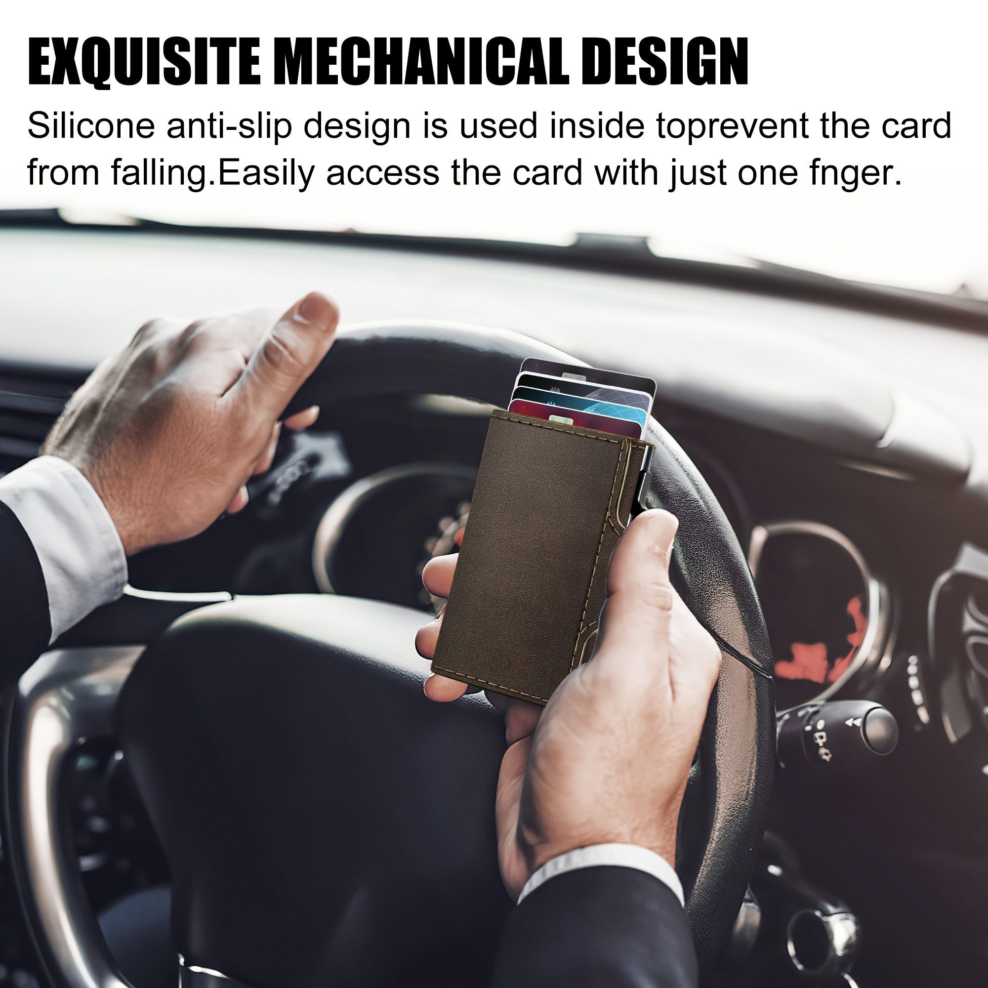 Forrlite Geldbörse Slim Wallet, Portemonnaie Herren klein, Carbon Geldbörse Herren (Geldbeutel Herren Karten, Portmonee Herren, Kartenetui Herren, RFID Schutz Mini/Smart Wallet/Kreditkartenetui Herren/Hält 12 Karten)