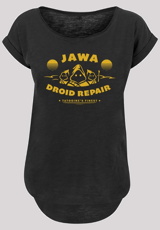 F4NT4STIC Kurzarmshirt Damen Star Wars Jawa Droid Repair with Ladies Long  Slub Tee (1-tlg), Stylisches T-Shirt aus angenehmer Baumwollmischung