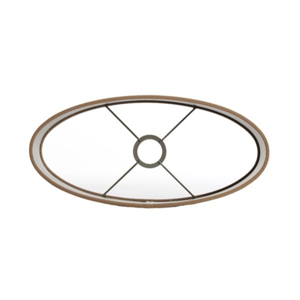 Dirk Davids Leuchten GmbH Lampenschirm Lampenschirm Oval Textil Samt-Optik in Beige Taupe 38-38-19cm – Bild 4 von 5