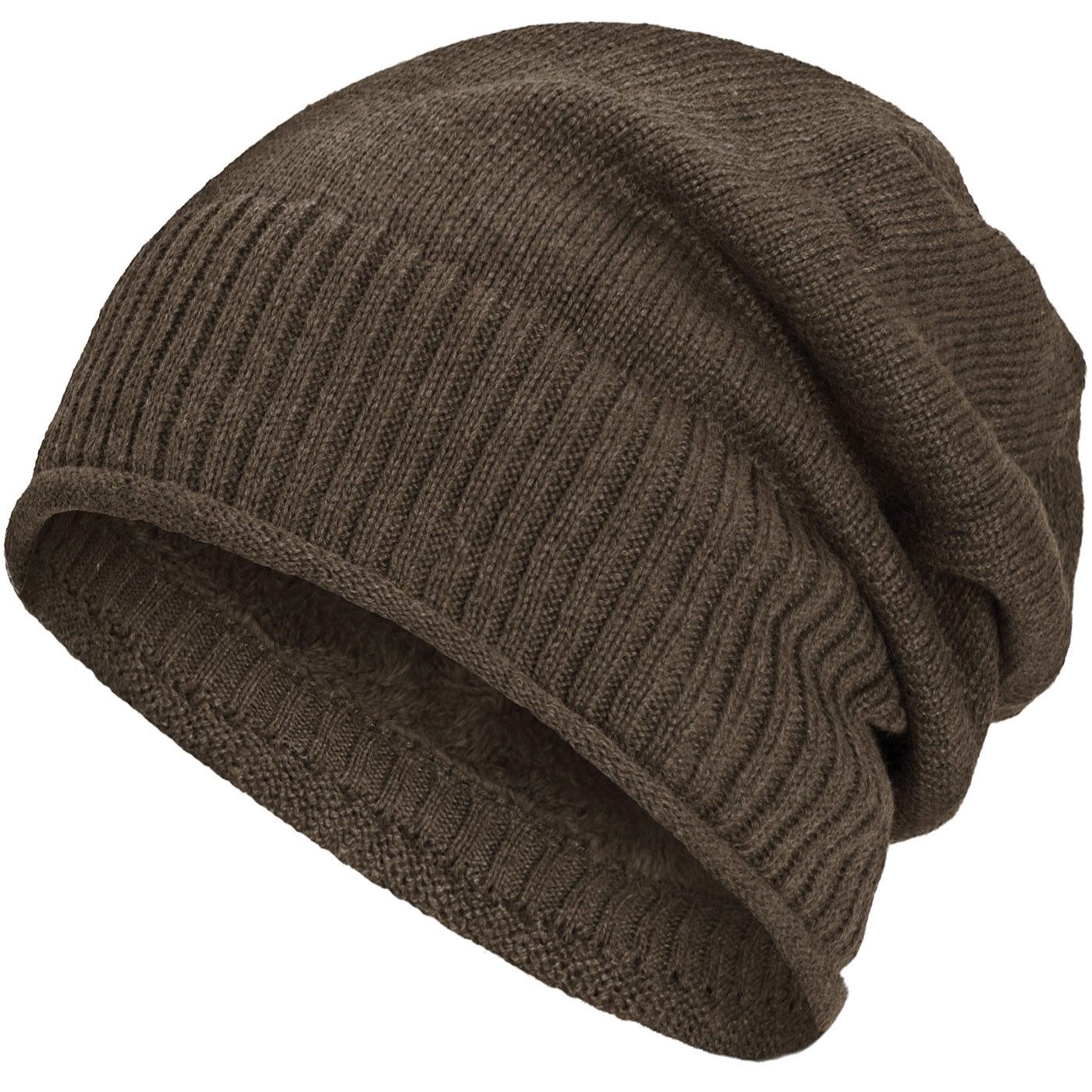 compagno Strickmütze (1-St) Gefütterte Wintermütze für Herren und Damen Mütze Beanie Haube