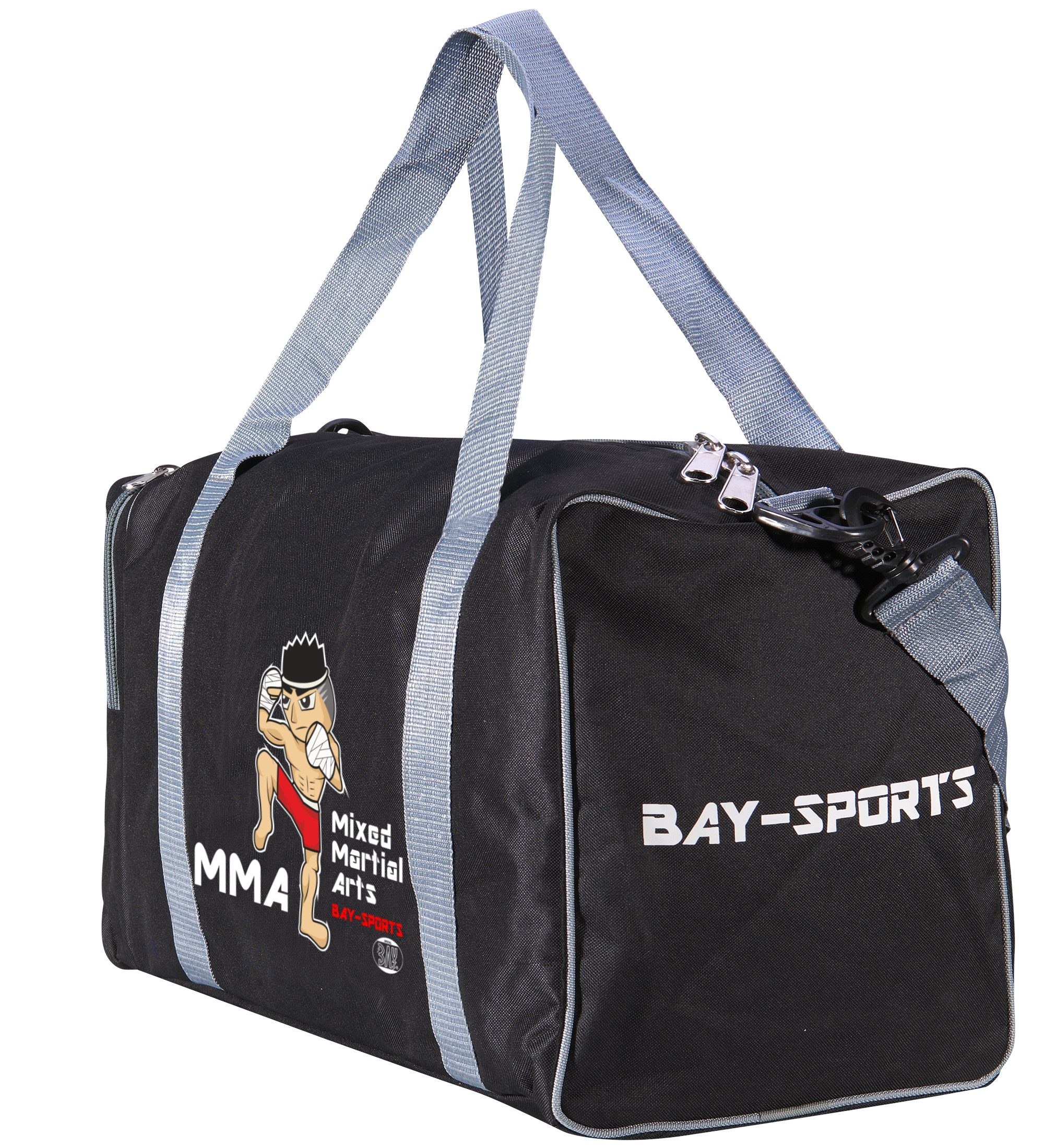 BAY-Sports Sporttasche MMA Trainingstasche für Kinder Mixed Martial Arts Kindertasche grau (Stück), Für kleine Nachwuchsfighter, 50 cm, aufgeweckten Design Mädchen/Jungs
