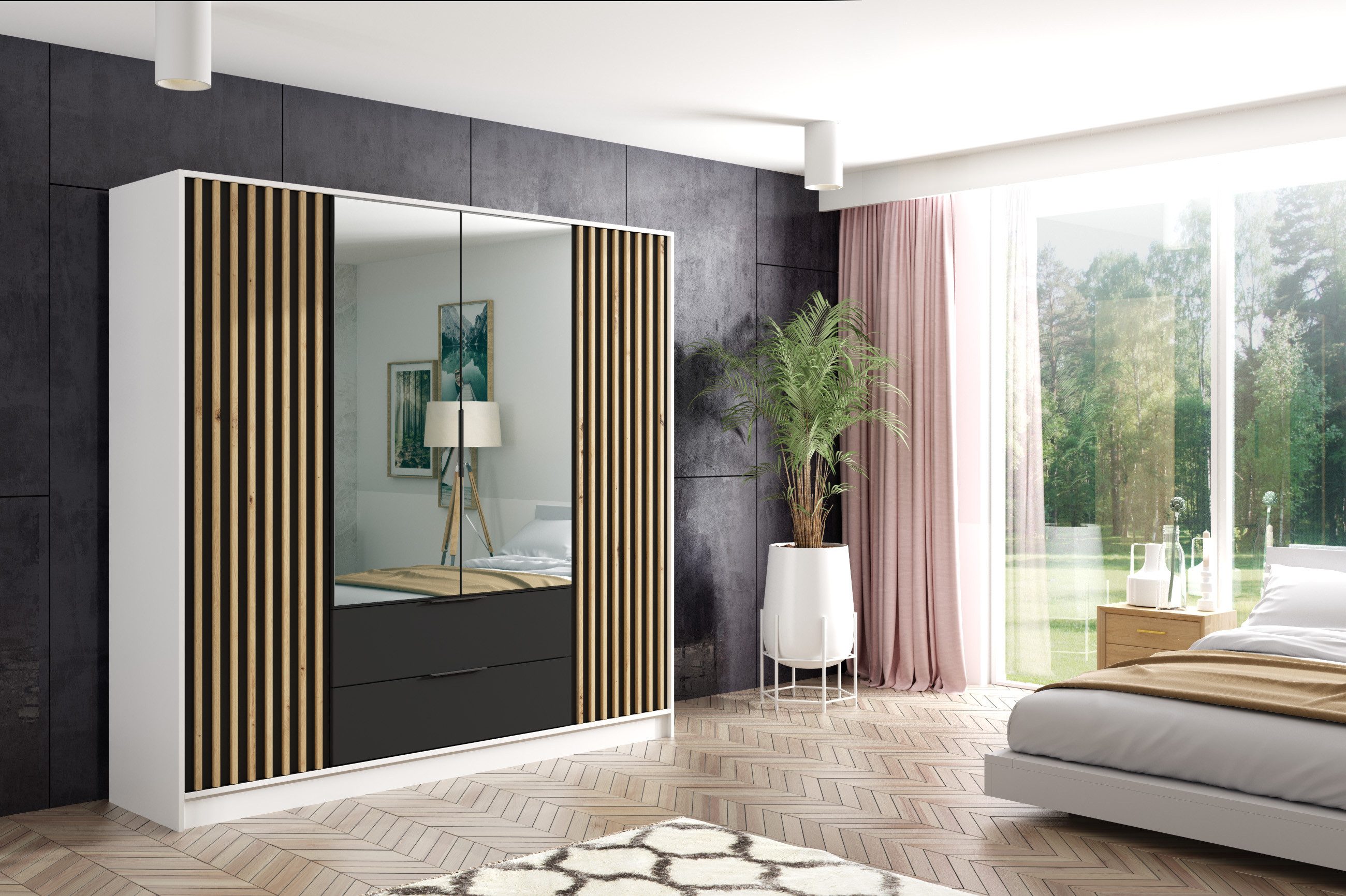 ALTDECOR Drehtürenschrank NERA (Kleiderschrank Garderobenschrank mit günstig online kaufen