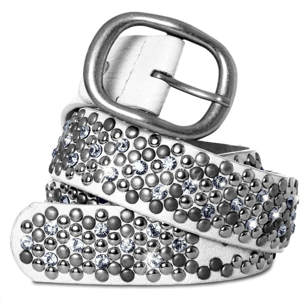 Nietengürtel GU263 Damen Vintage Gürtel mit Strass und Nieten