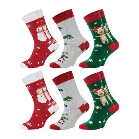 Chili Lifestyle Strümpfe Thermo XMAS Socken, 6 Paar, für Herren und Damen, Winter, Weihnachten
