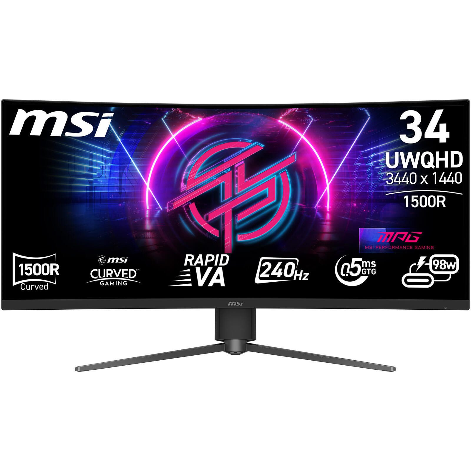MSI Gaming-LED-Monitor (3440 x 1440, 0,5 ms Reaktionszeit, 240 Hz, VA Panel)