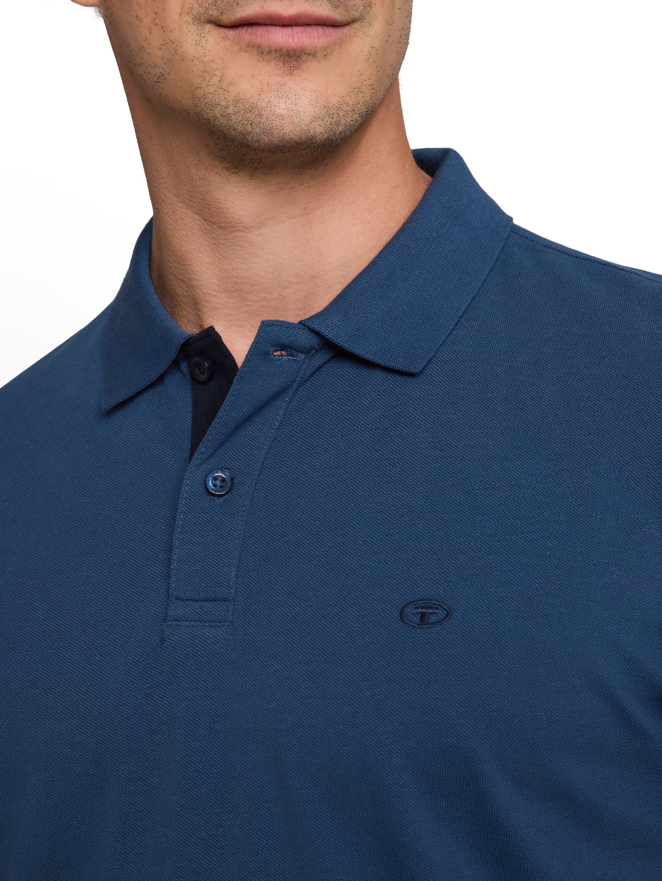 TOM TAILOR Poloshirt mit Knopfleiste und Logo